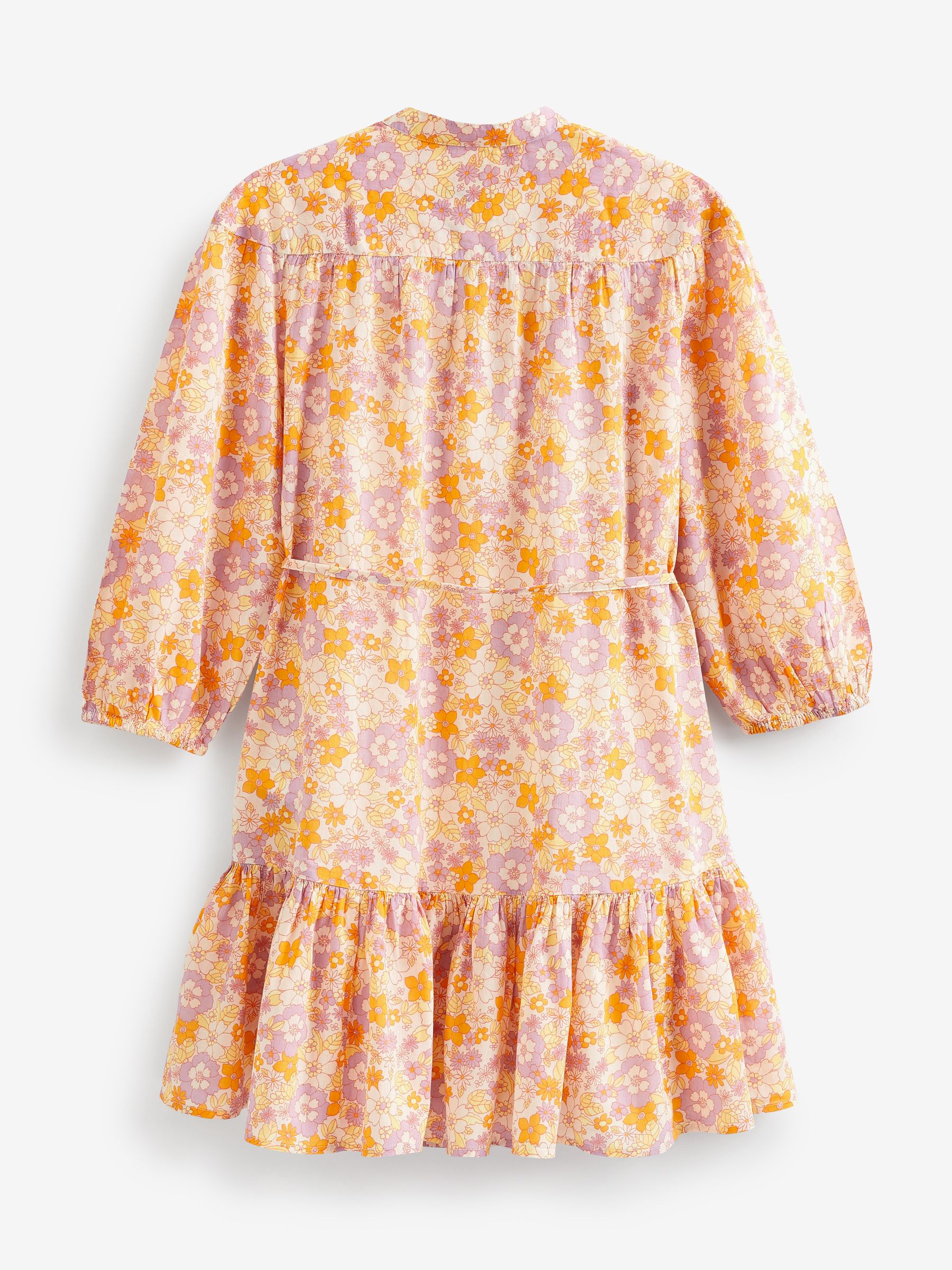 Pink Floral Long Sleeve Shirt Dress - Image 2 of 3
