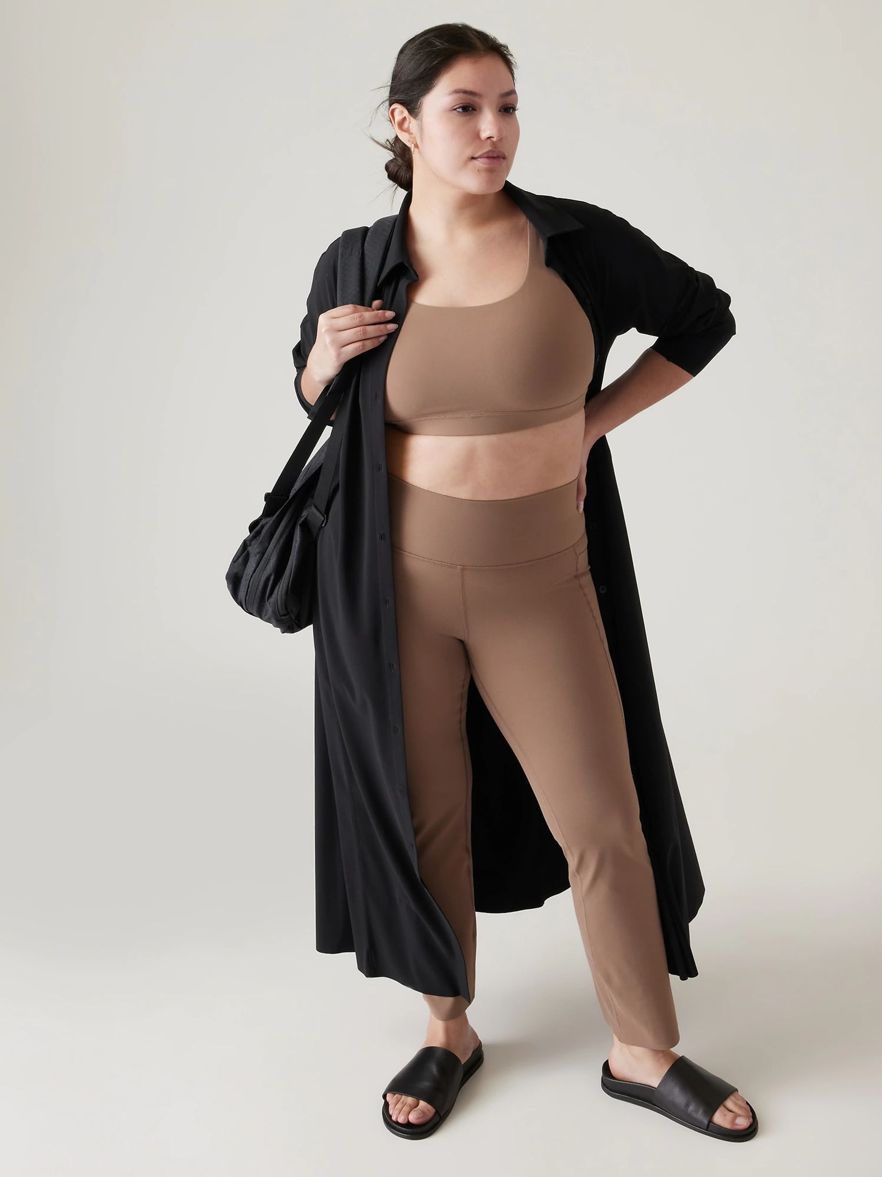 Athleta Neutral D-DD+ Cup Strappy Back Low Impact Sports Bra - Image 3 of 7