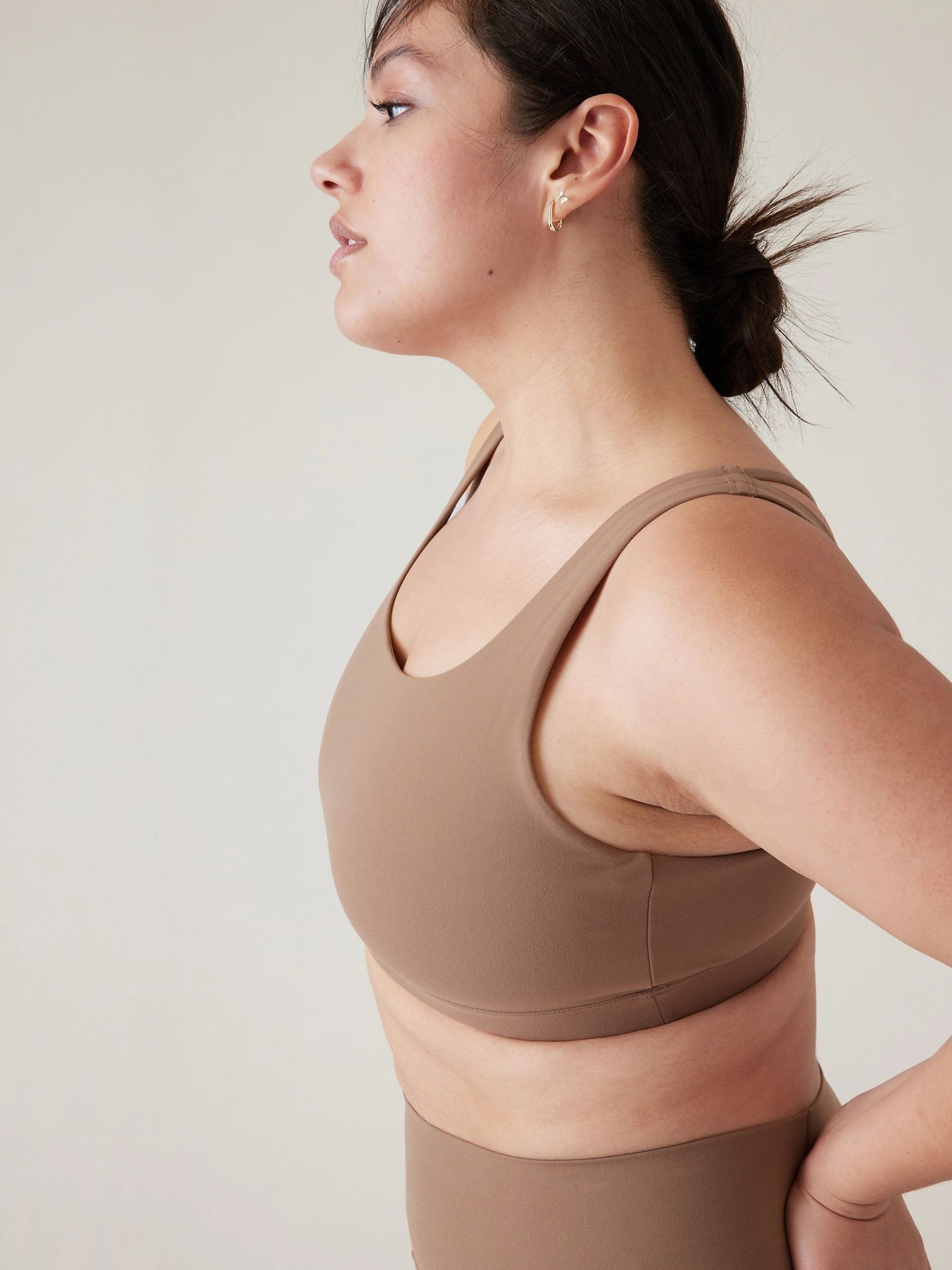 Athleta Neutral D-DD+ Cup Strappy Back Low Impact Sports Bra - Image 6 of 7