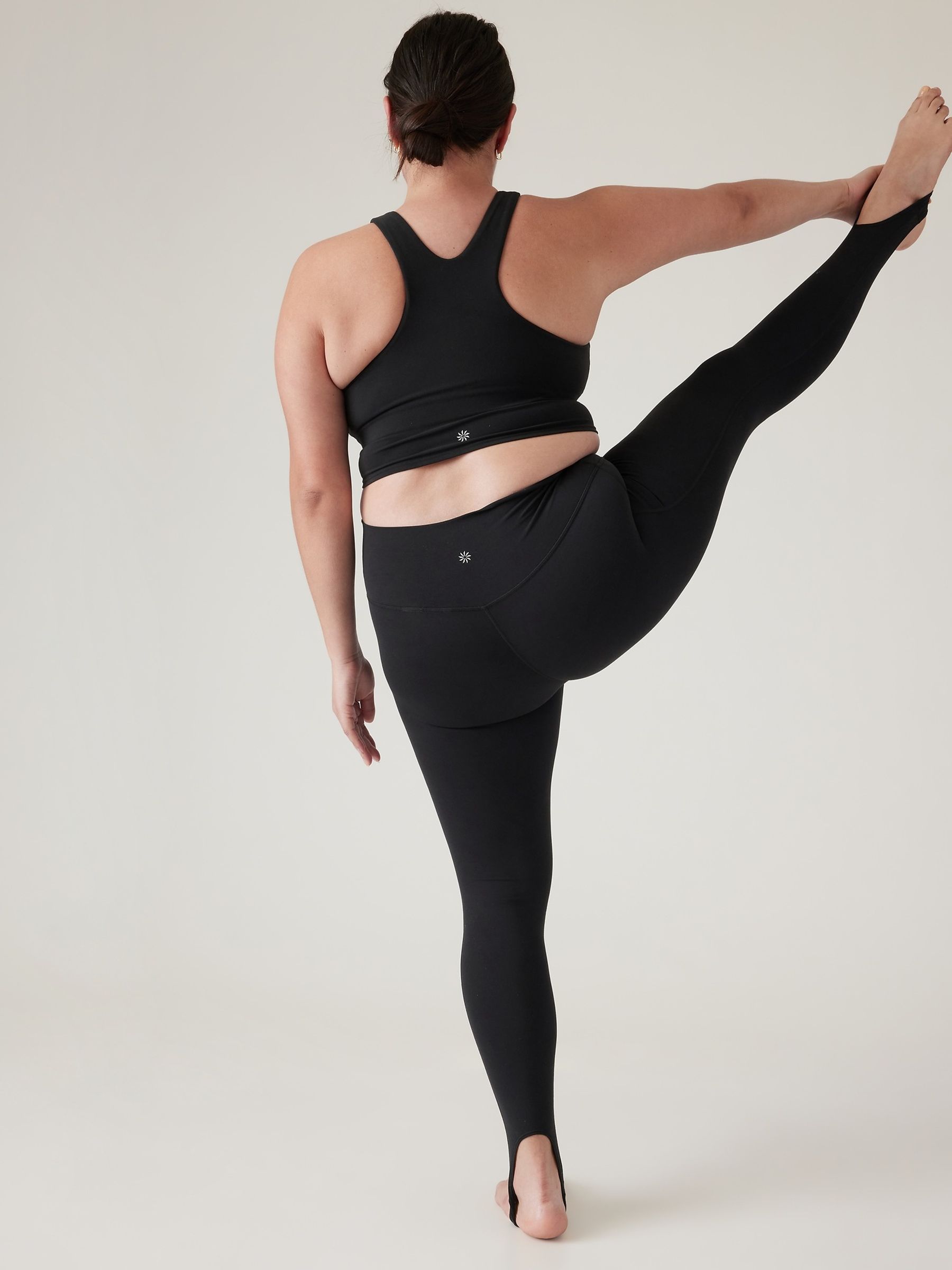 Athleta Black Transcend Mid Rise Stirrup Leggings - Image 2 of 5