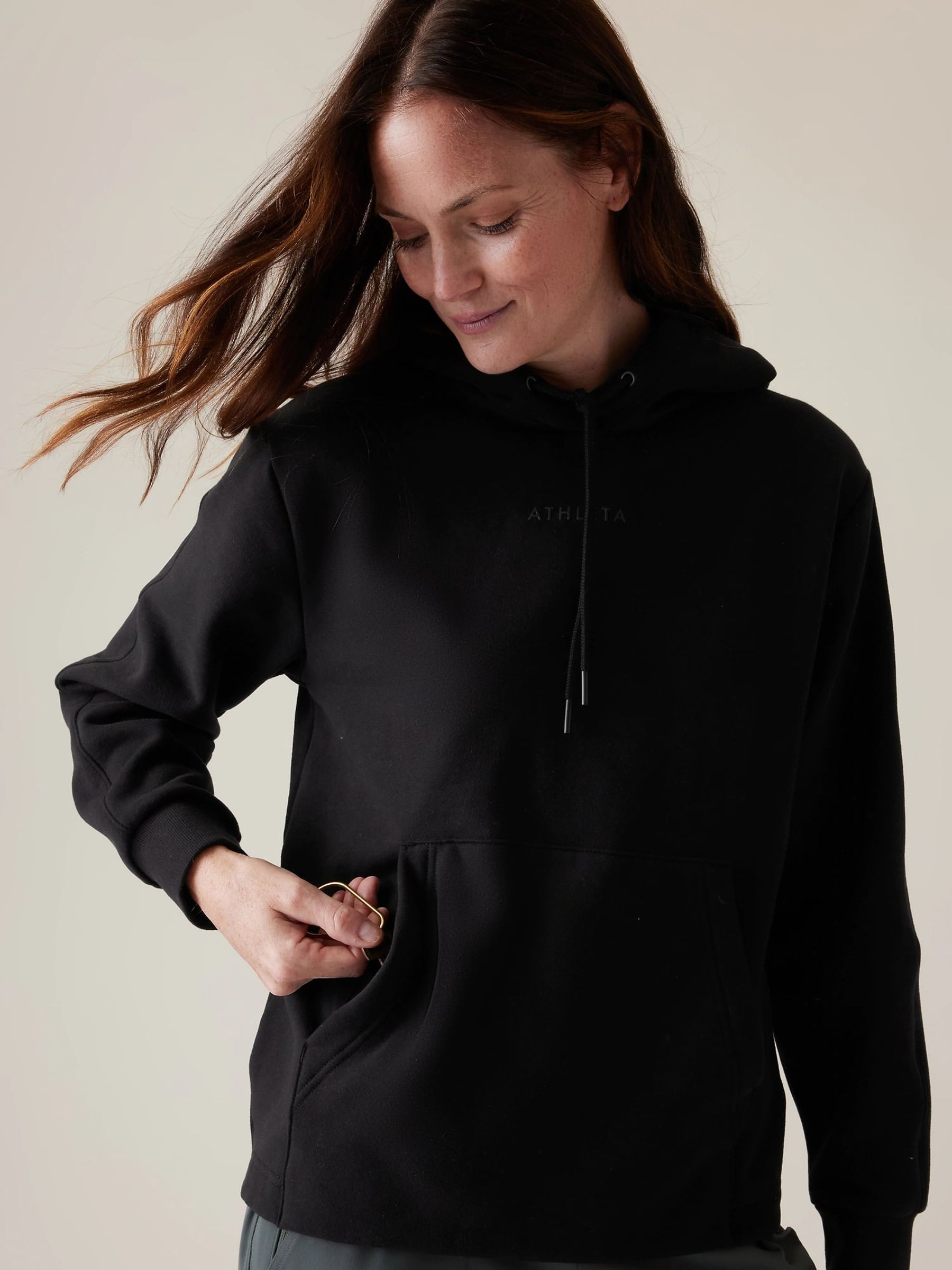 Athleta Black Breathable Hoodie - Image 1 of 6
