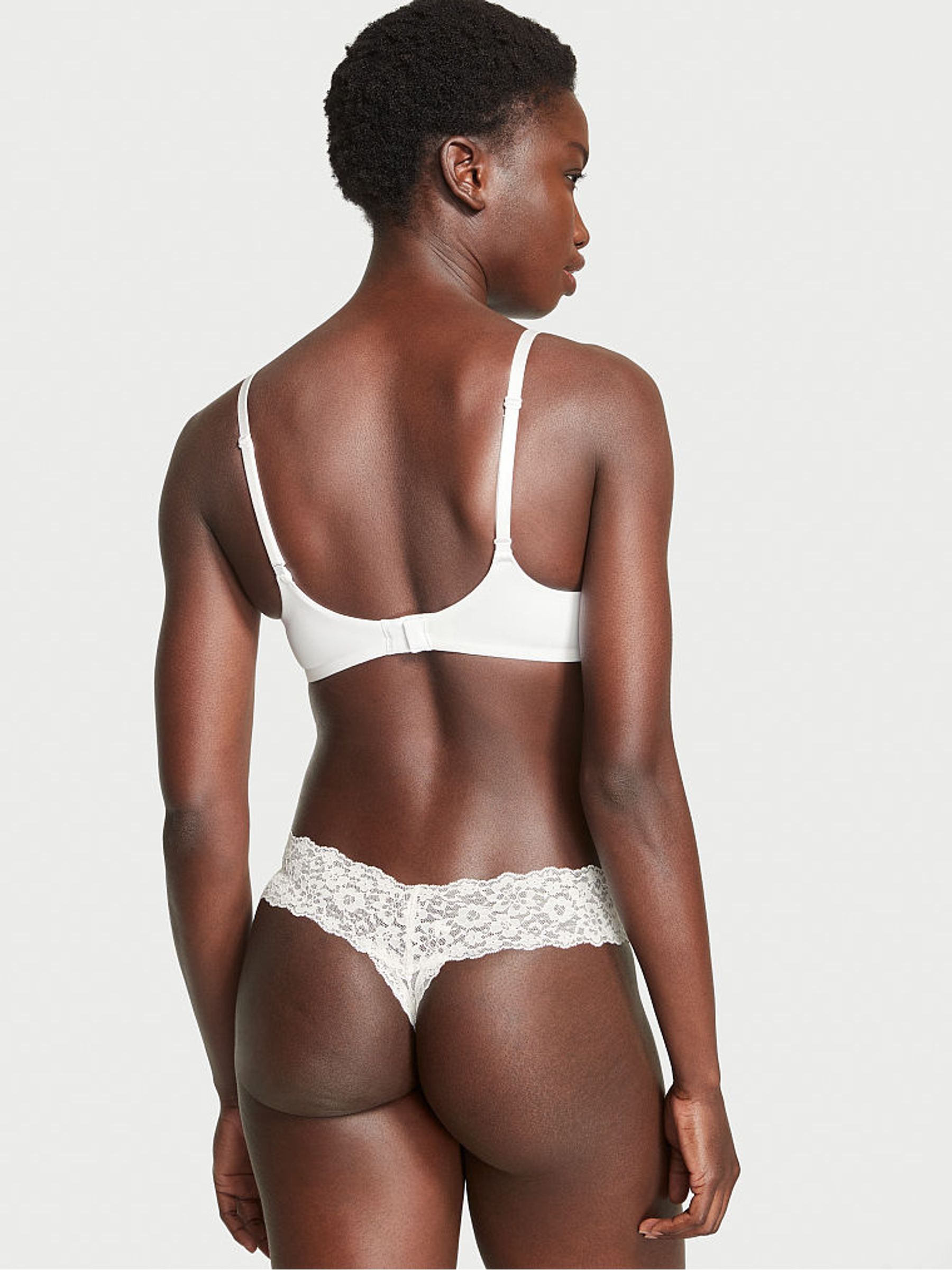 Coconut White Posey Lace Thong Knickers - Image 2 of 3