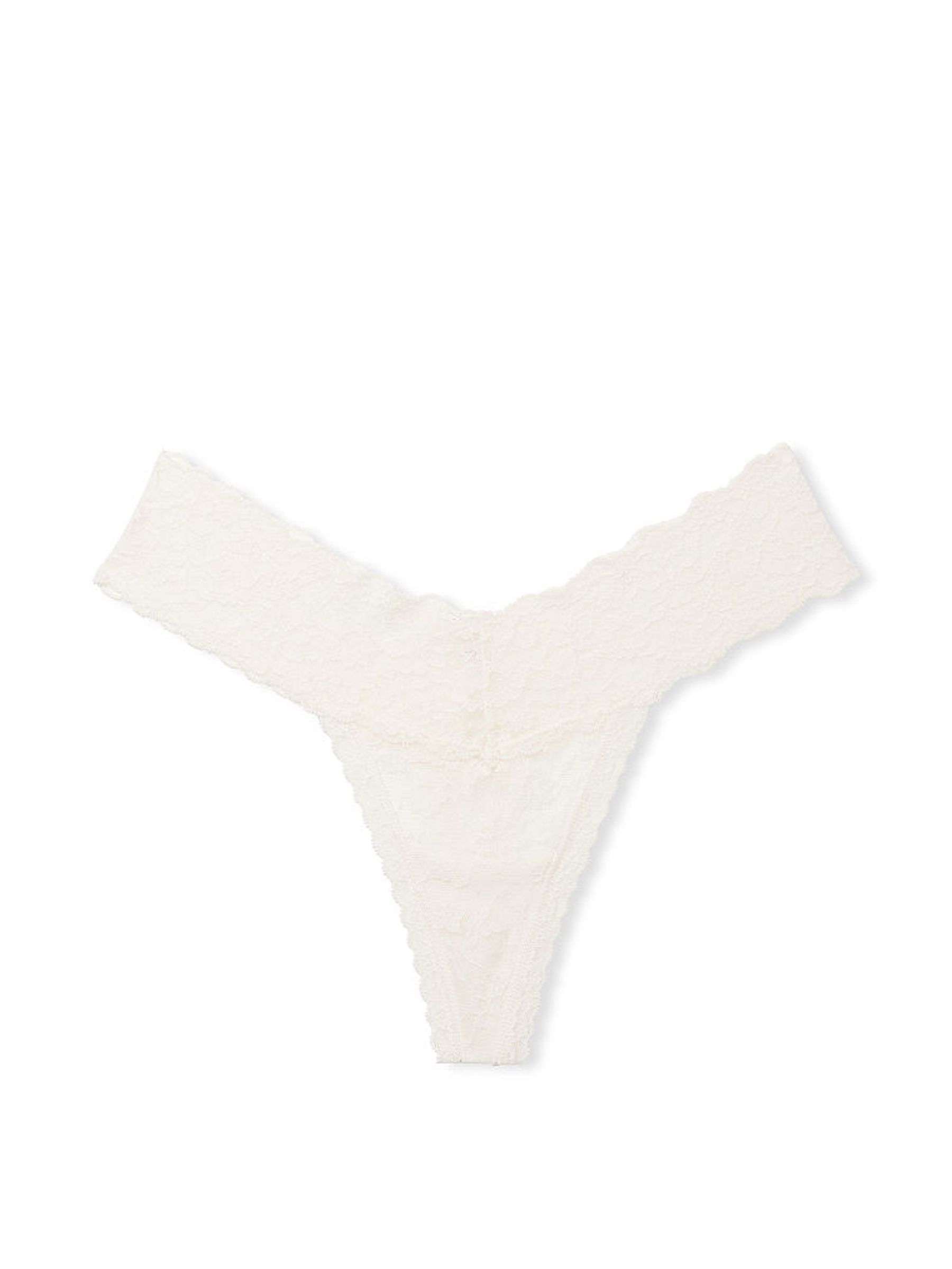 Coconut White Posey Lace Thong Knickers - Image 3 of 3