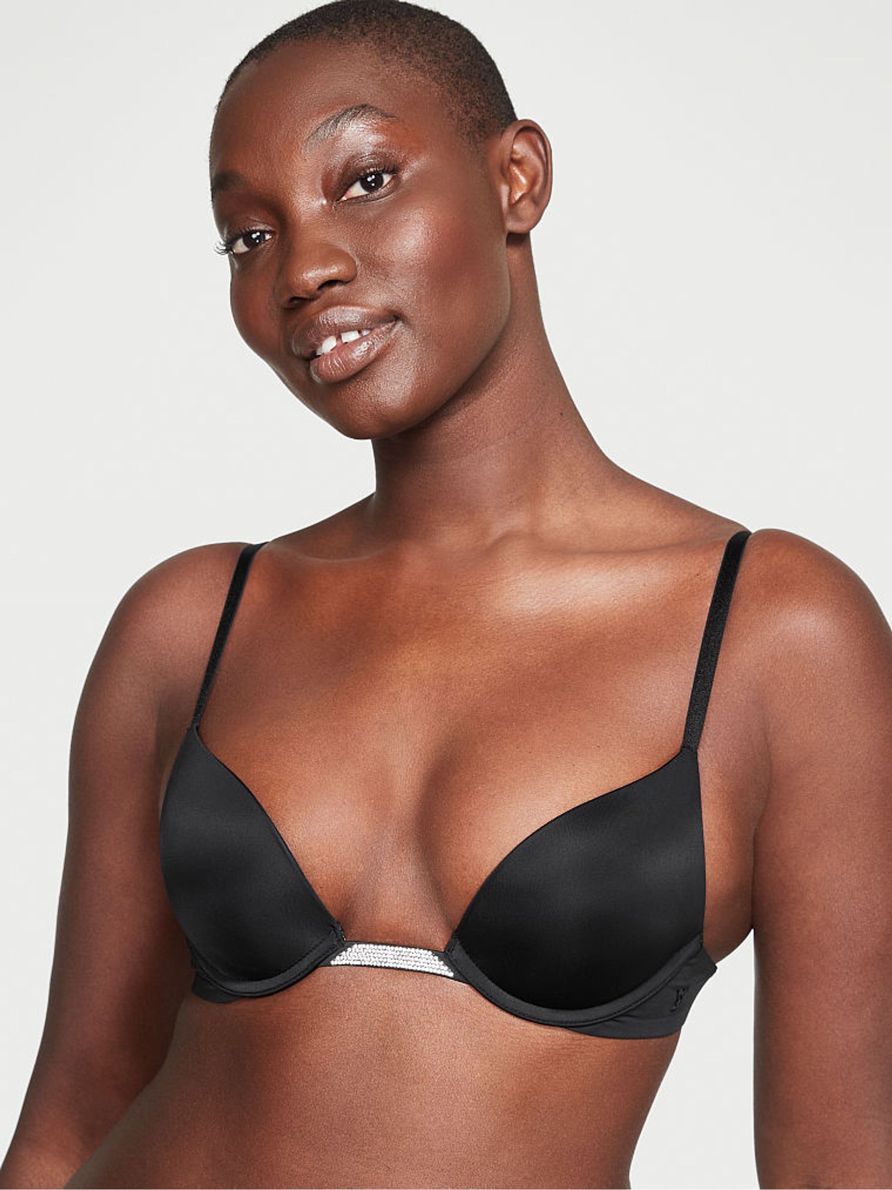 Black Smooth Plunge Shine Multiway Bra - Image 1 of 3
