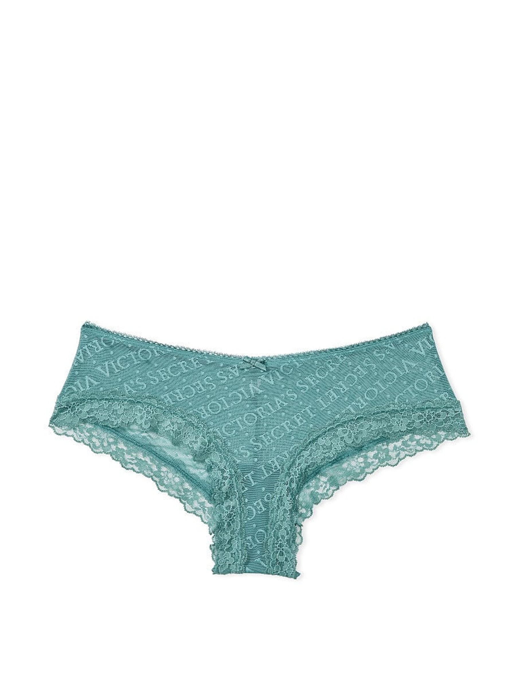 French Sage Green Lace Cheeky Knickers - Image 3 of 3