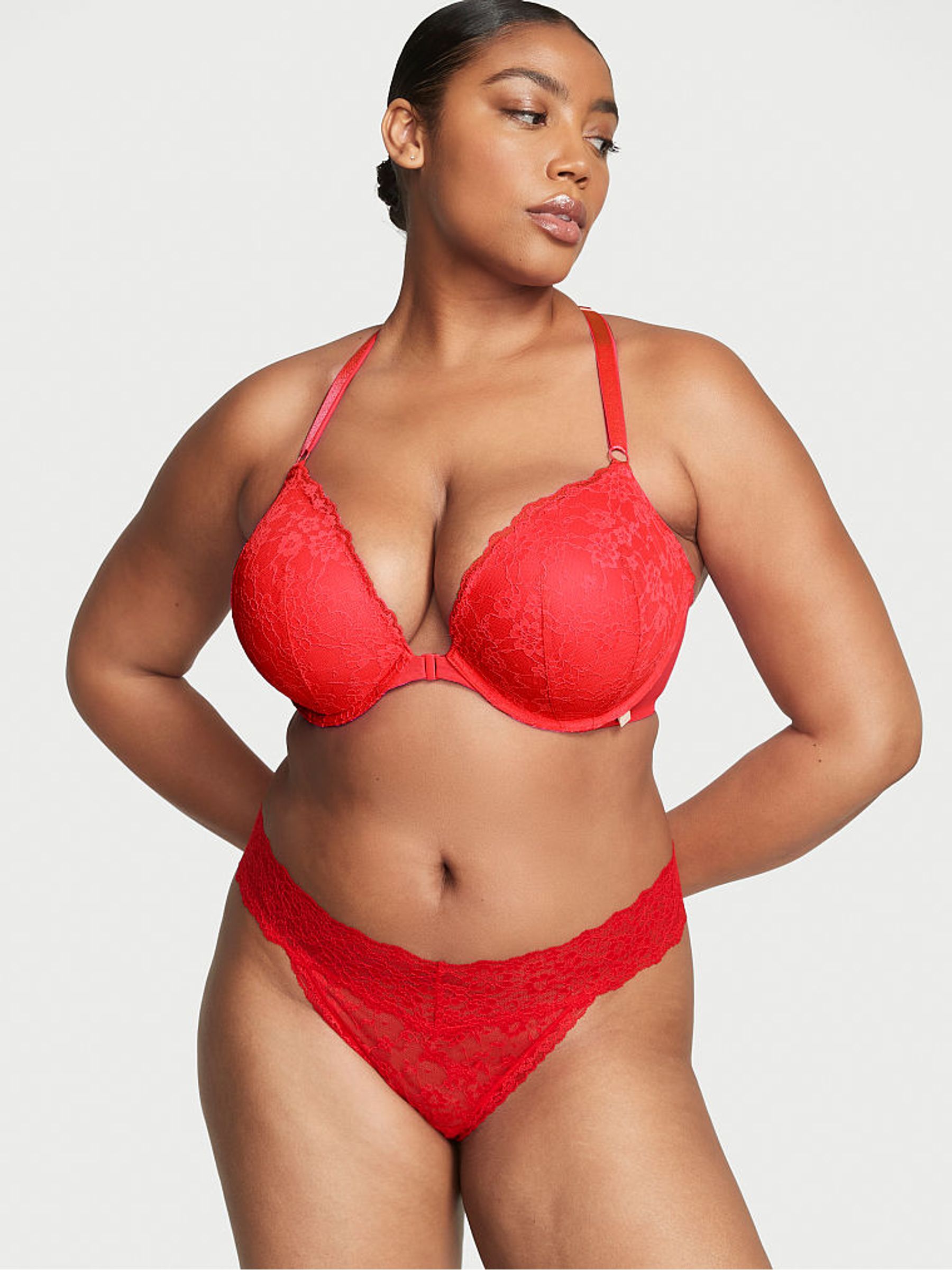 Lipstick Red Thong Lace Knickers - Image 1 of 4