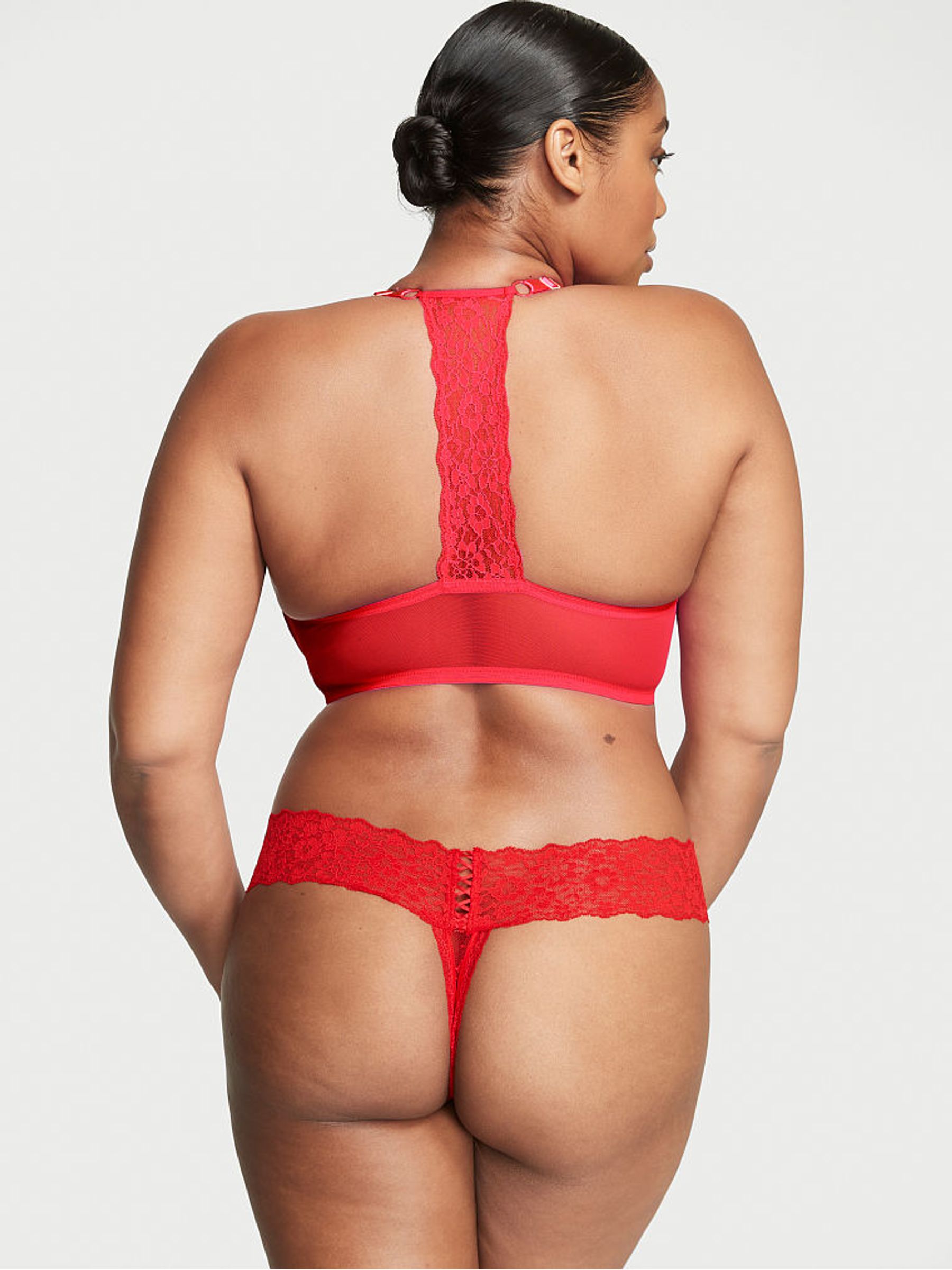 Lipstick Red Thong Lace Knickers - Image 2 of 4