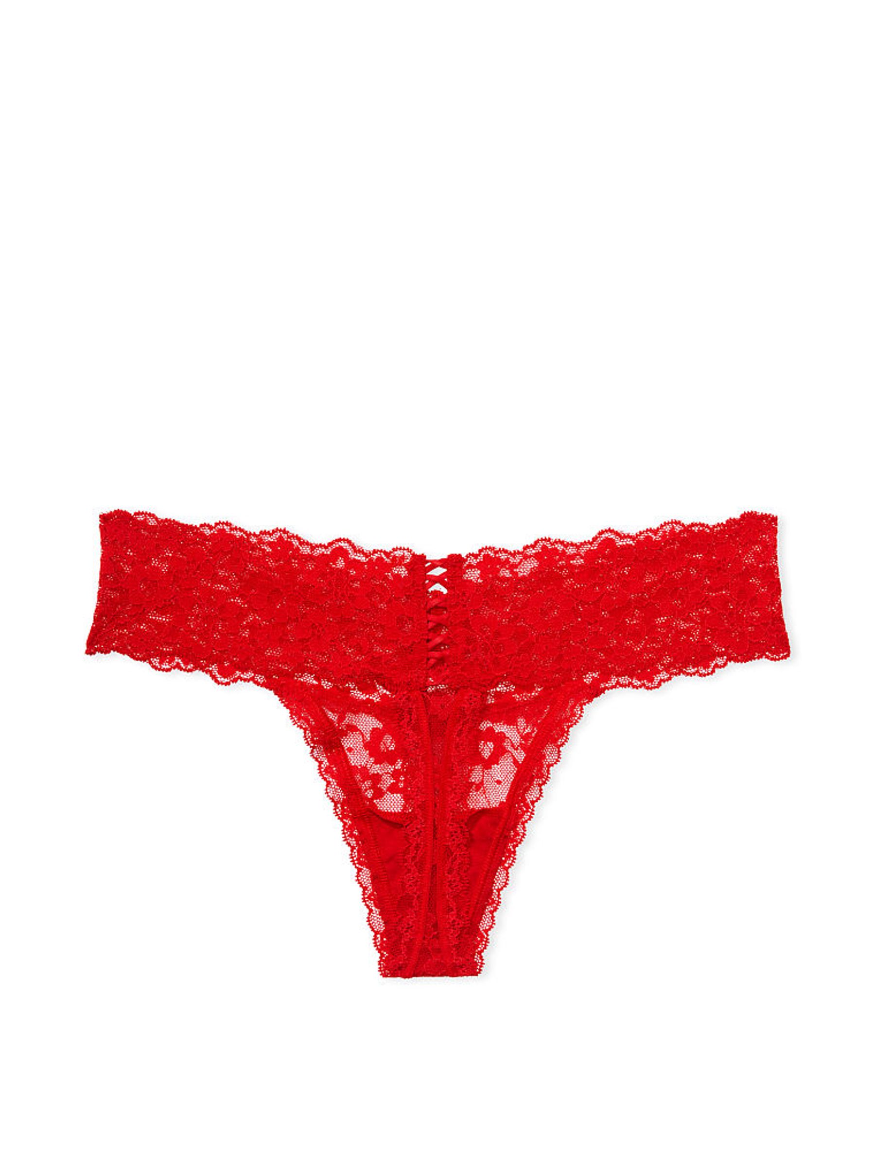 Lipstick Red Thong Lace Knickers - Image 4 of 4
