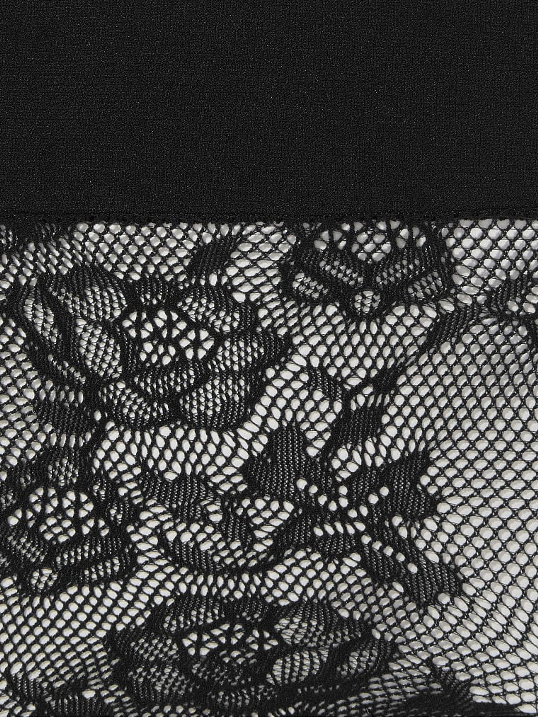 Black Lace Top Fishnet Stockings - Image 2 of 2