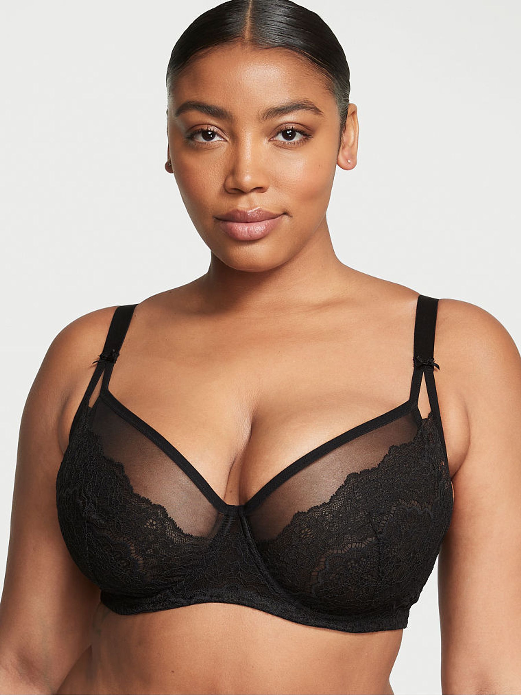 Black Balcony Lace Balcony Minimiser Bra - Image 1 of 2