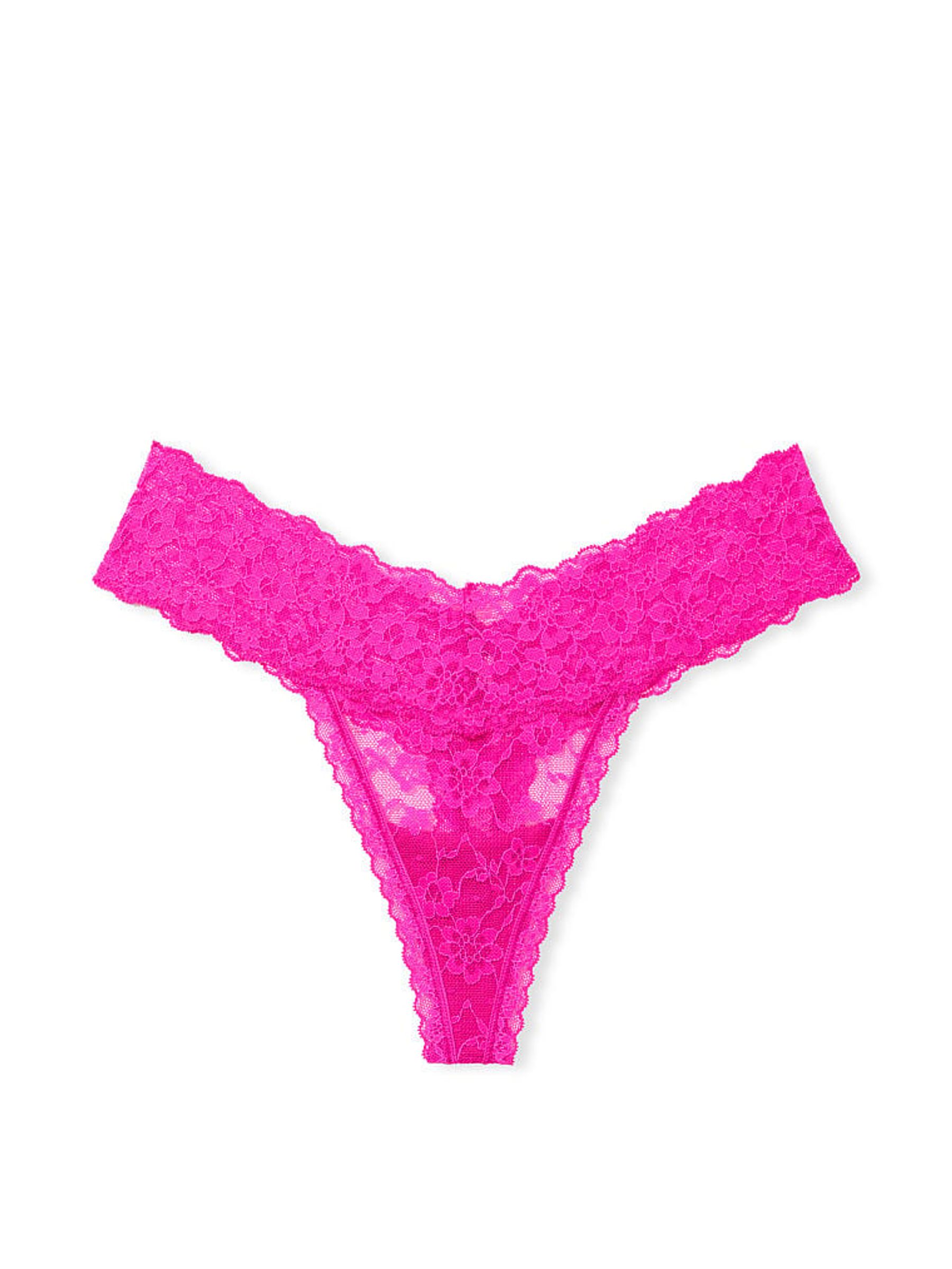 Bali Orchid Pink Posey Lace Thong Lace Knickers - Image 3 of 3
