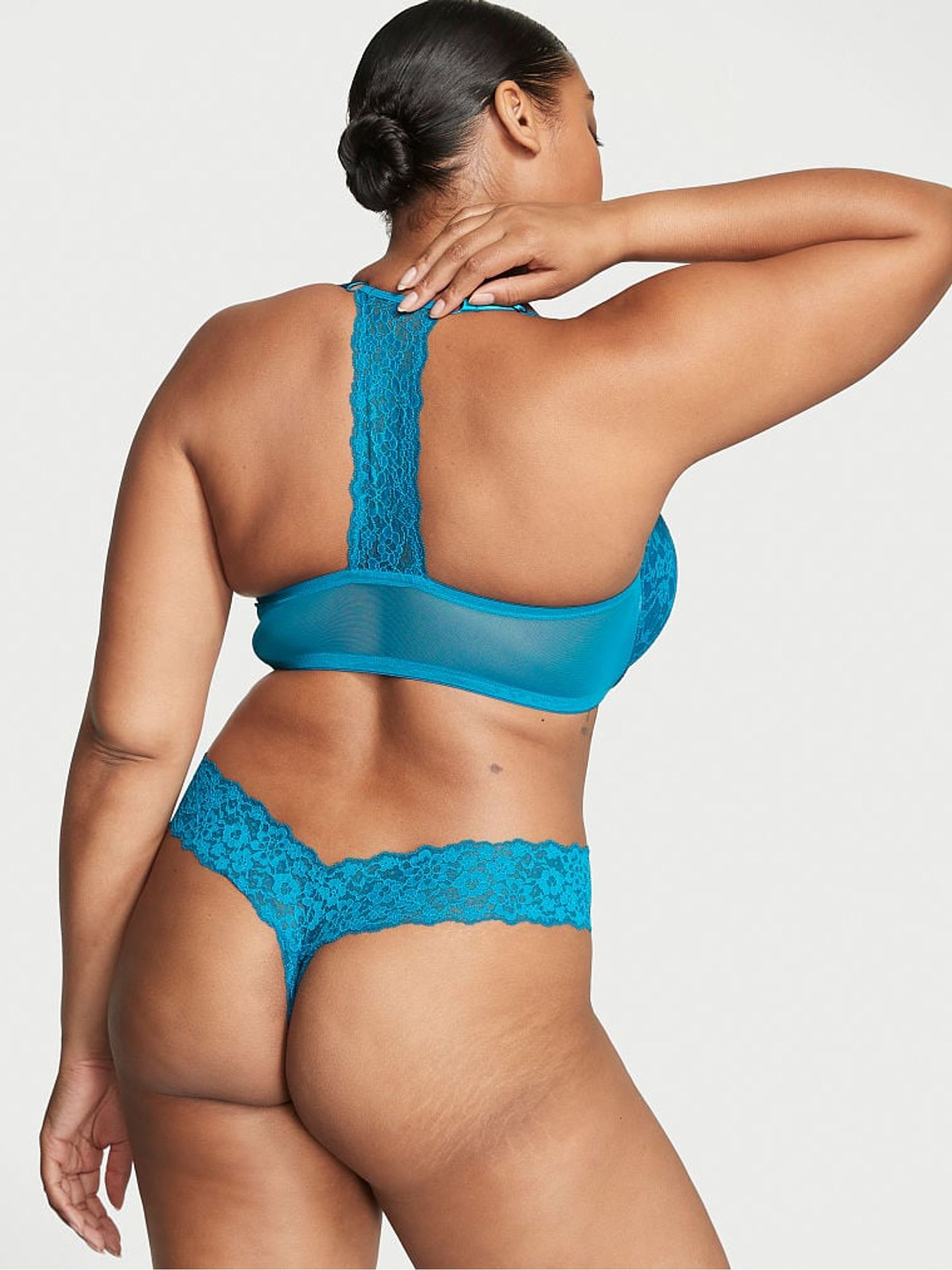 Evening Tide Blue Thong Lace Knickers - Image 2 of 3