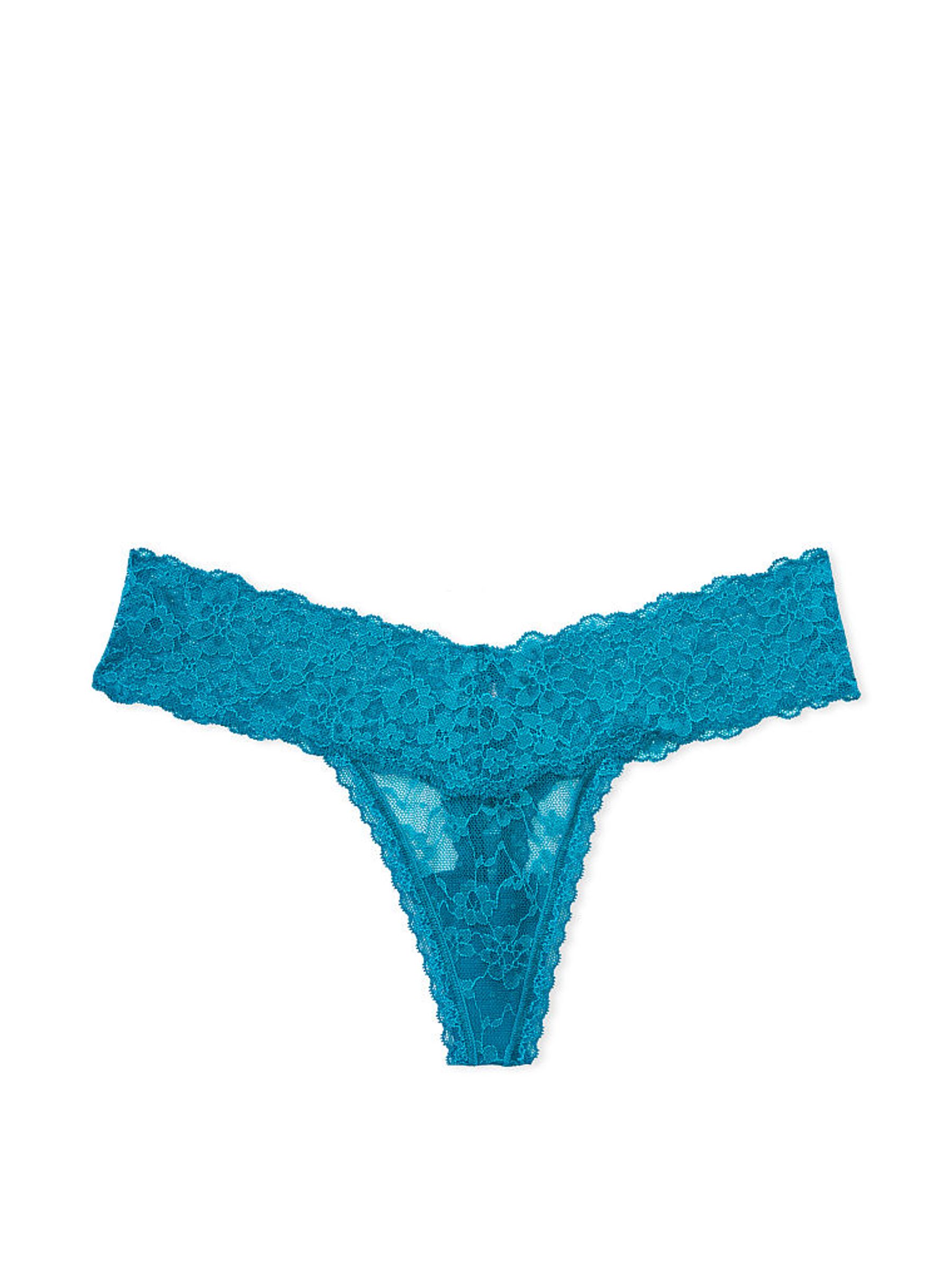 Evening Tide Blue Thong Lace Knickers - Image 3 of 3