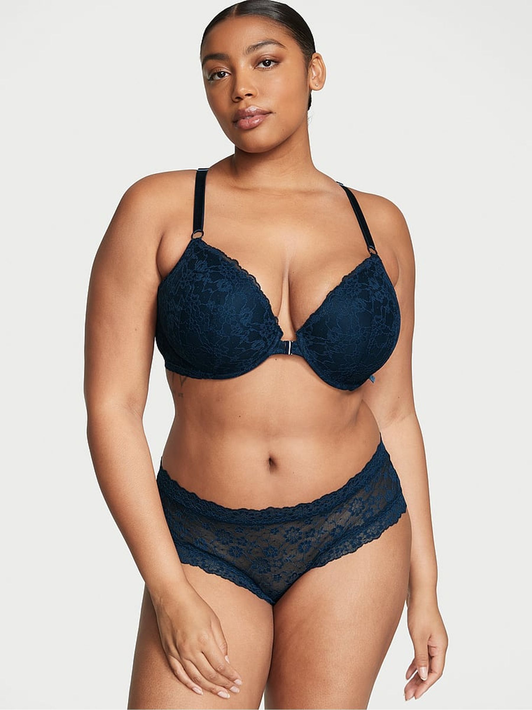 Noir Navy Blue Posey Lace Knickers - Image 1 of 3