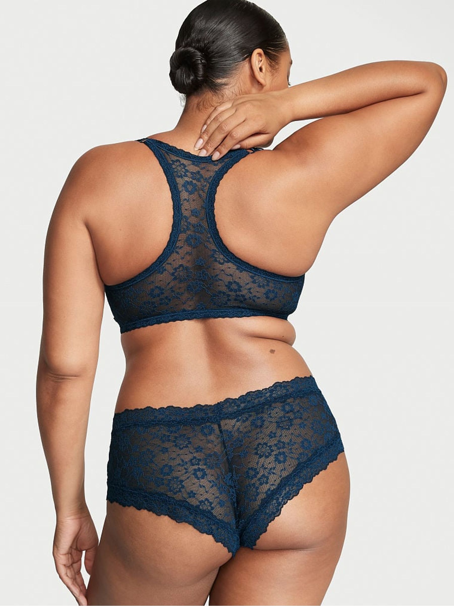 Noir Navy Blue Posey Lace Knickers - Image 2 of 3