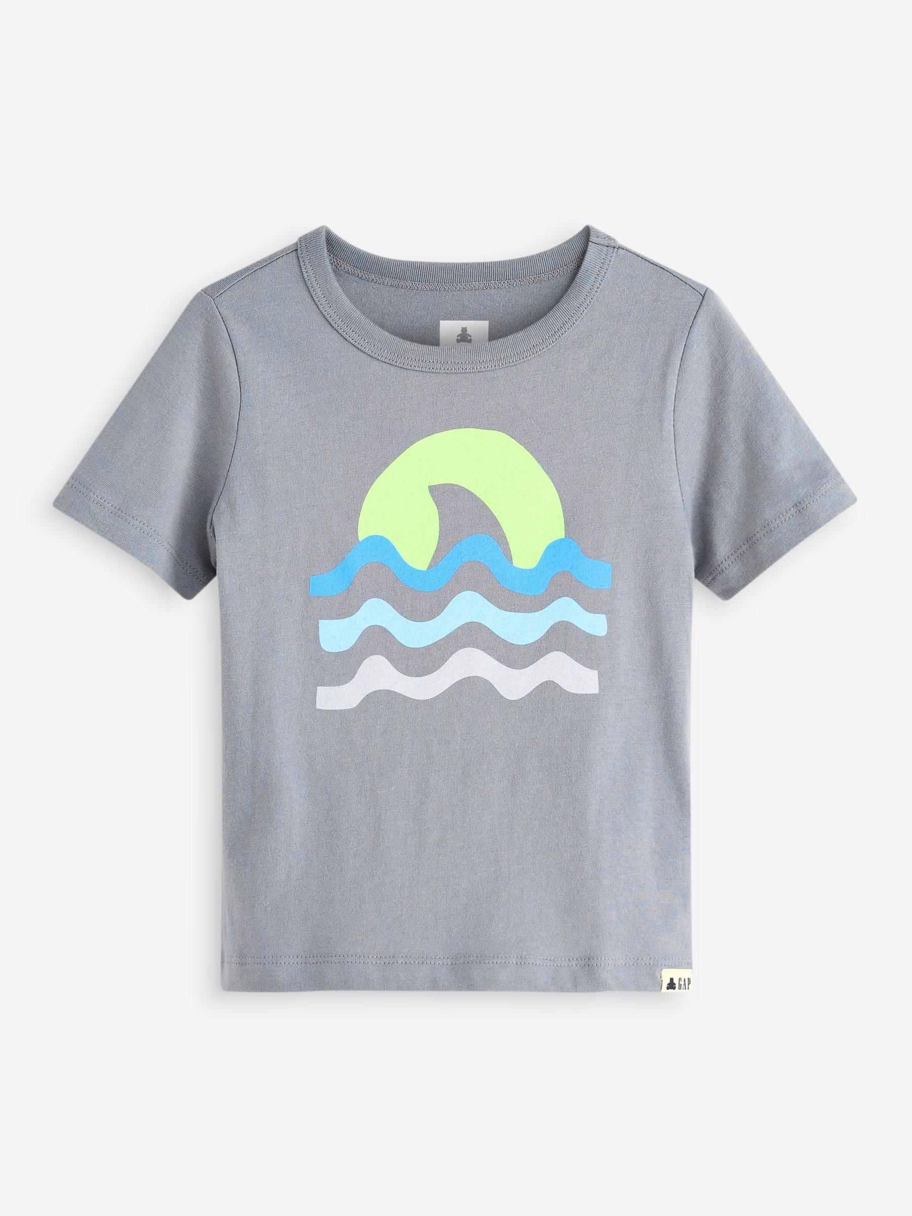 Grey Shark Graphic Short Sleeve Crew Neck T-Shirt - Image 1 of 3