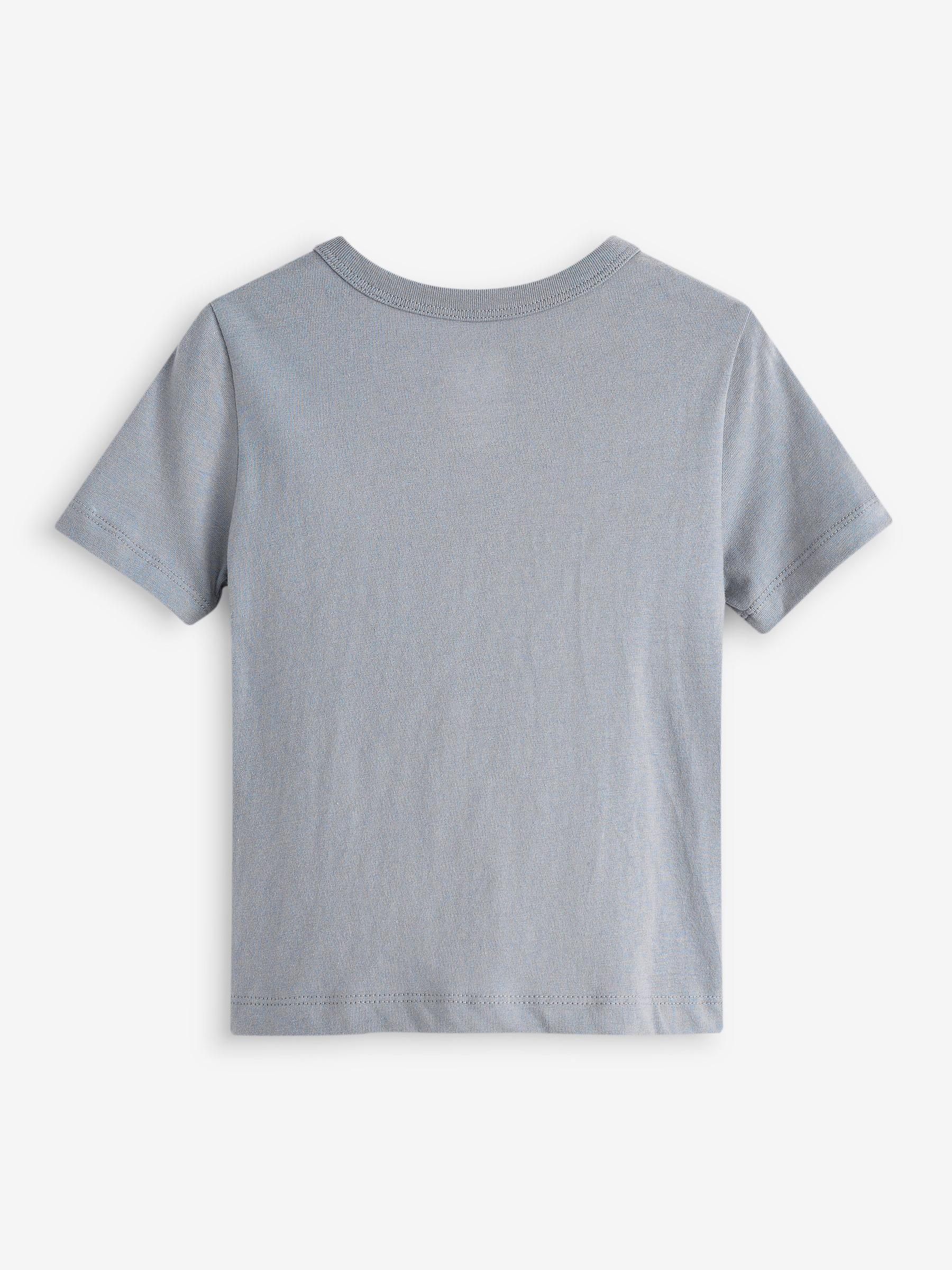 Grey Shark Graphic Short Sleeve Crew Neck T-Shirt - Image 2 of 3