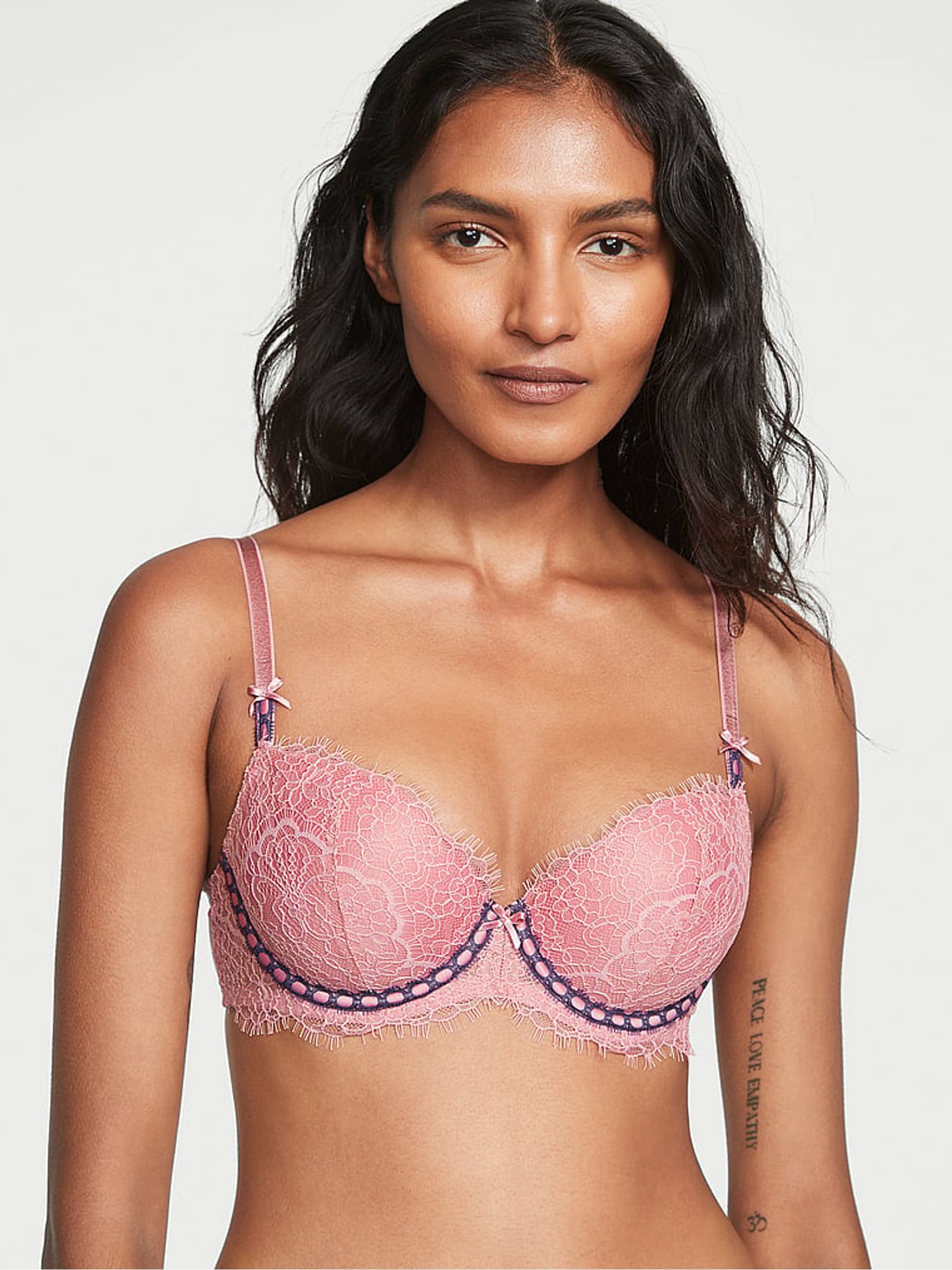 Dusk Mauve Pink Ribbon Slot Lightly Lined Demi Bra - Image 1 of 4