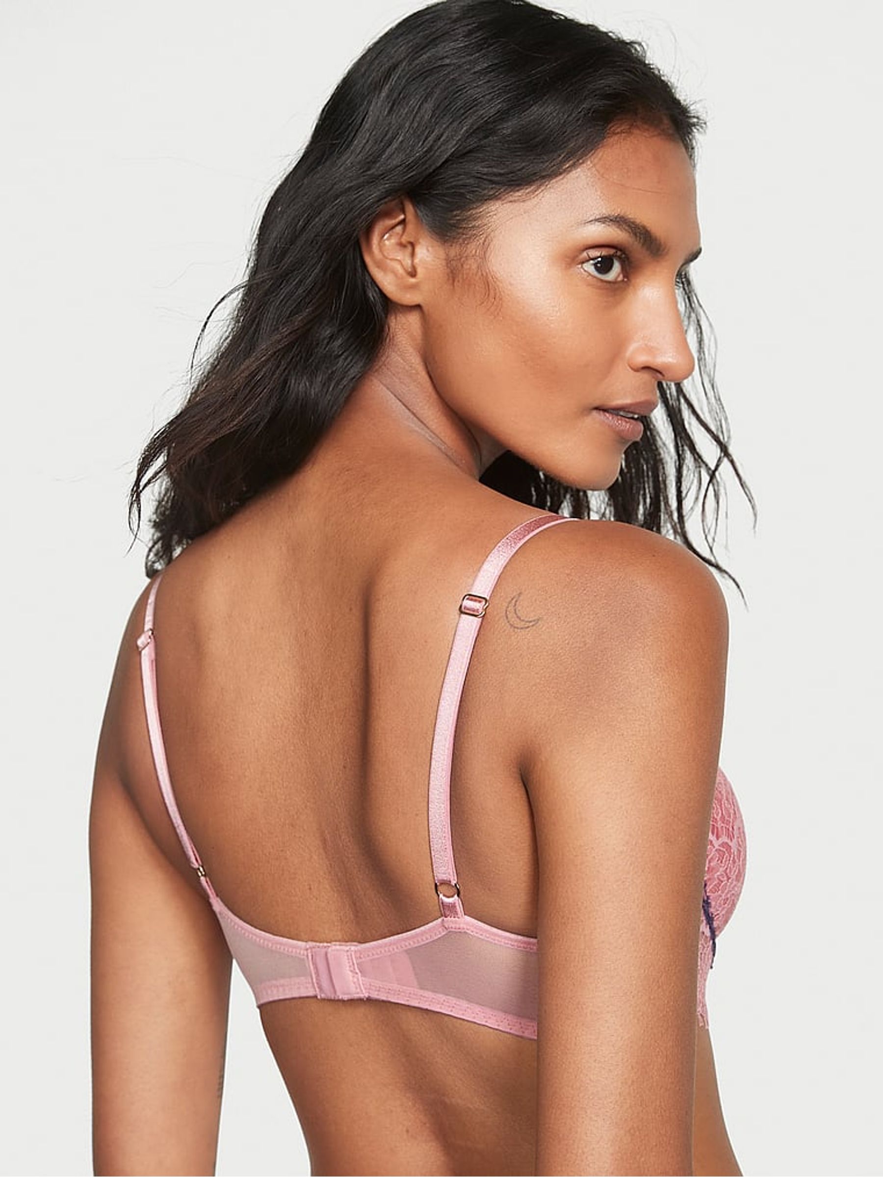 Dusk Mauve Pink Ribbon Slot Lightly Lined Demi Bra - Image 2 of 4