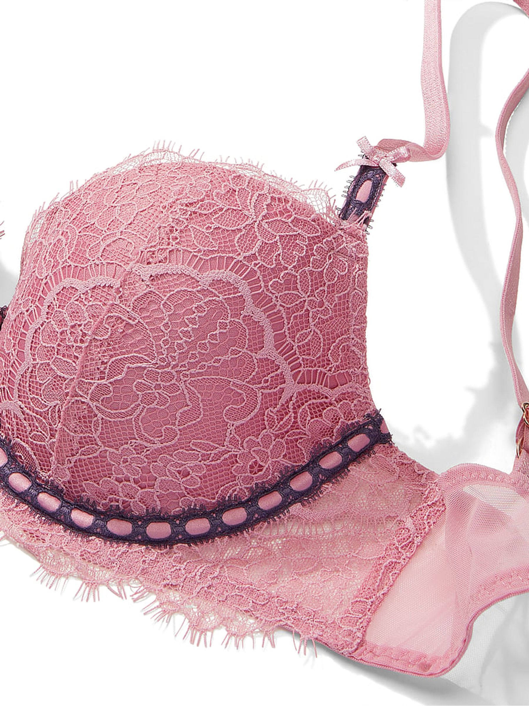 Dusk Mauve Pink Ribbon Slot Lightly Lined Demi Bra - Image 4 of 4