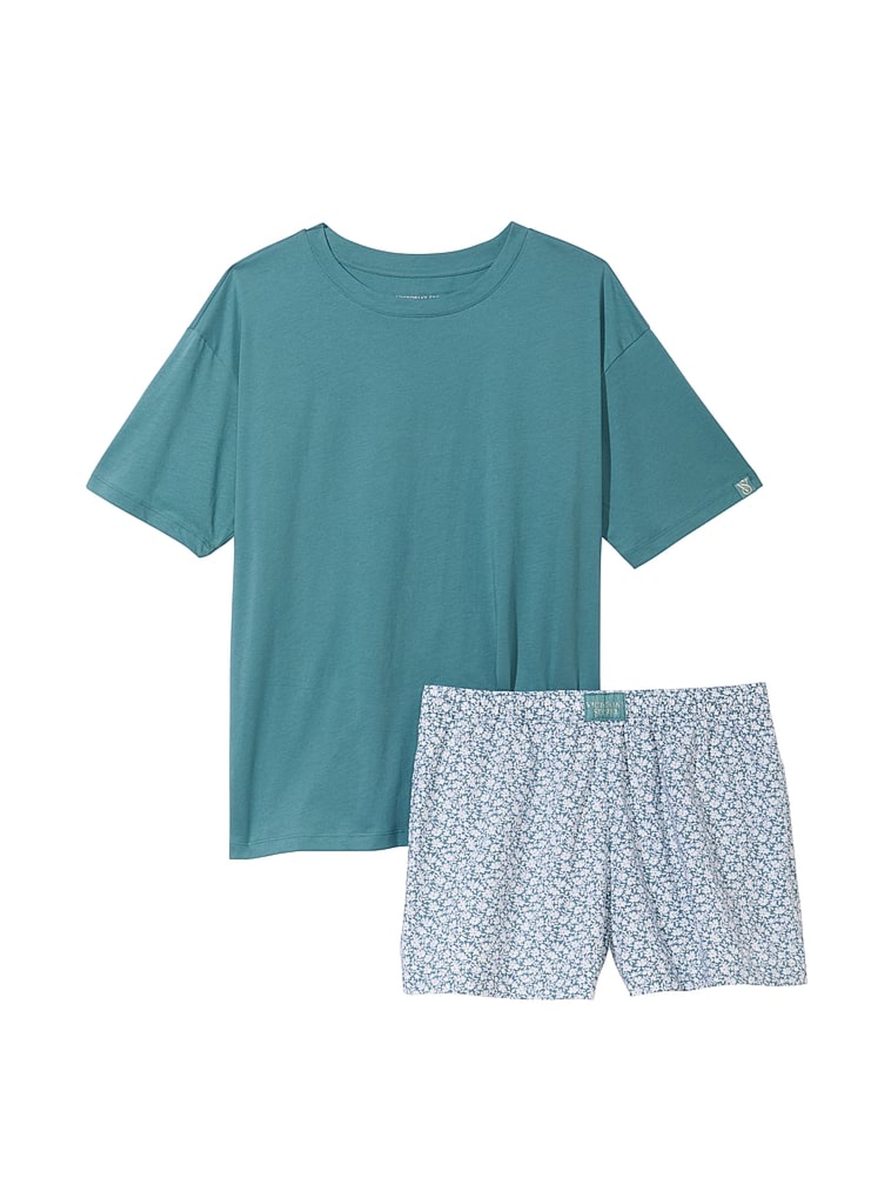 French Sage Green Ditsy Floral Short Pyjamas - Image 3 of 3