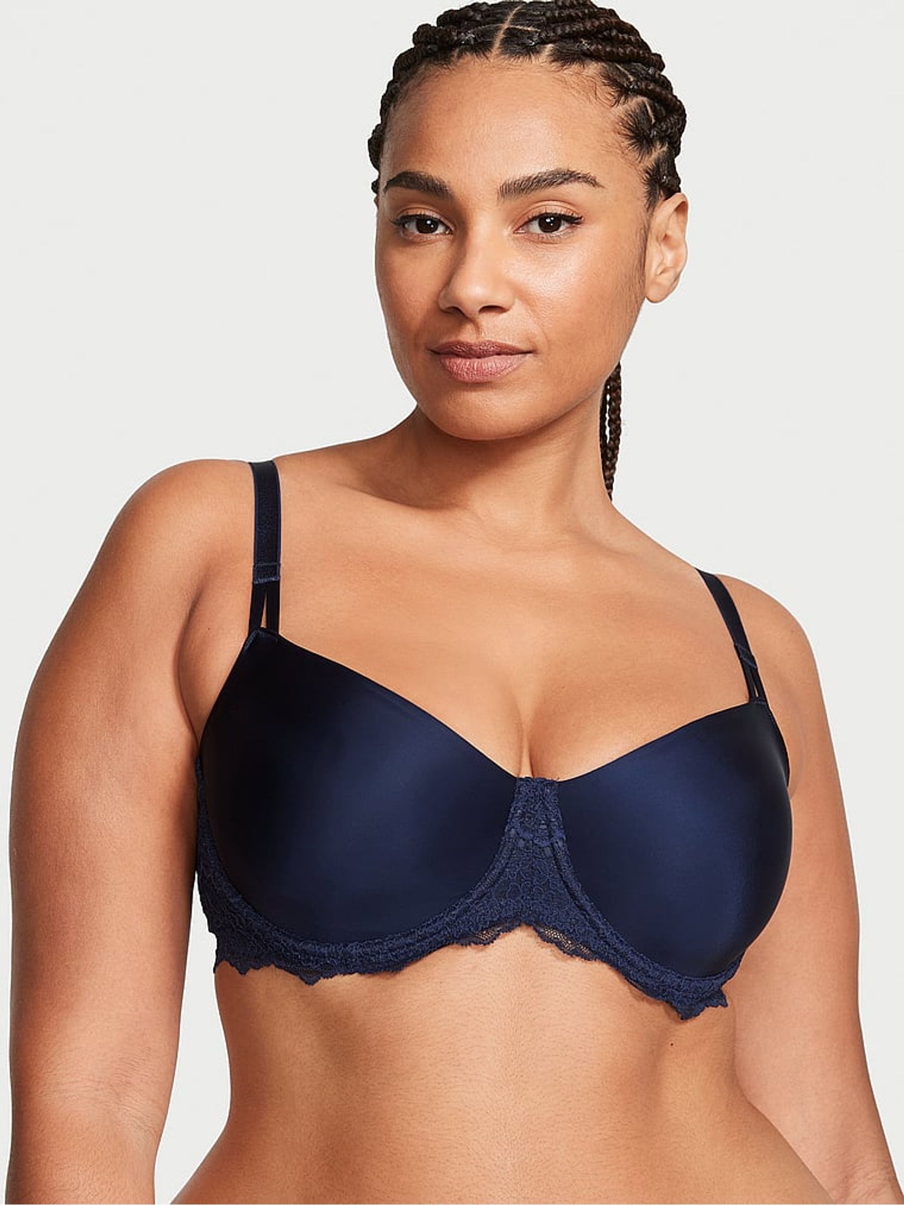 Ensign Navy Blue Smooth Unlined Balcony Bra - Image 1 of 3