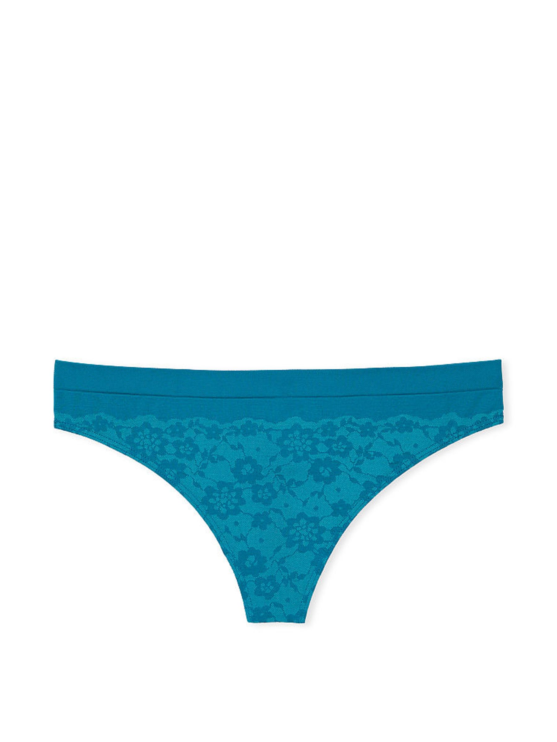 Evening Tide Blue Posey Lace Thong Knickers - Image 3 of 3