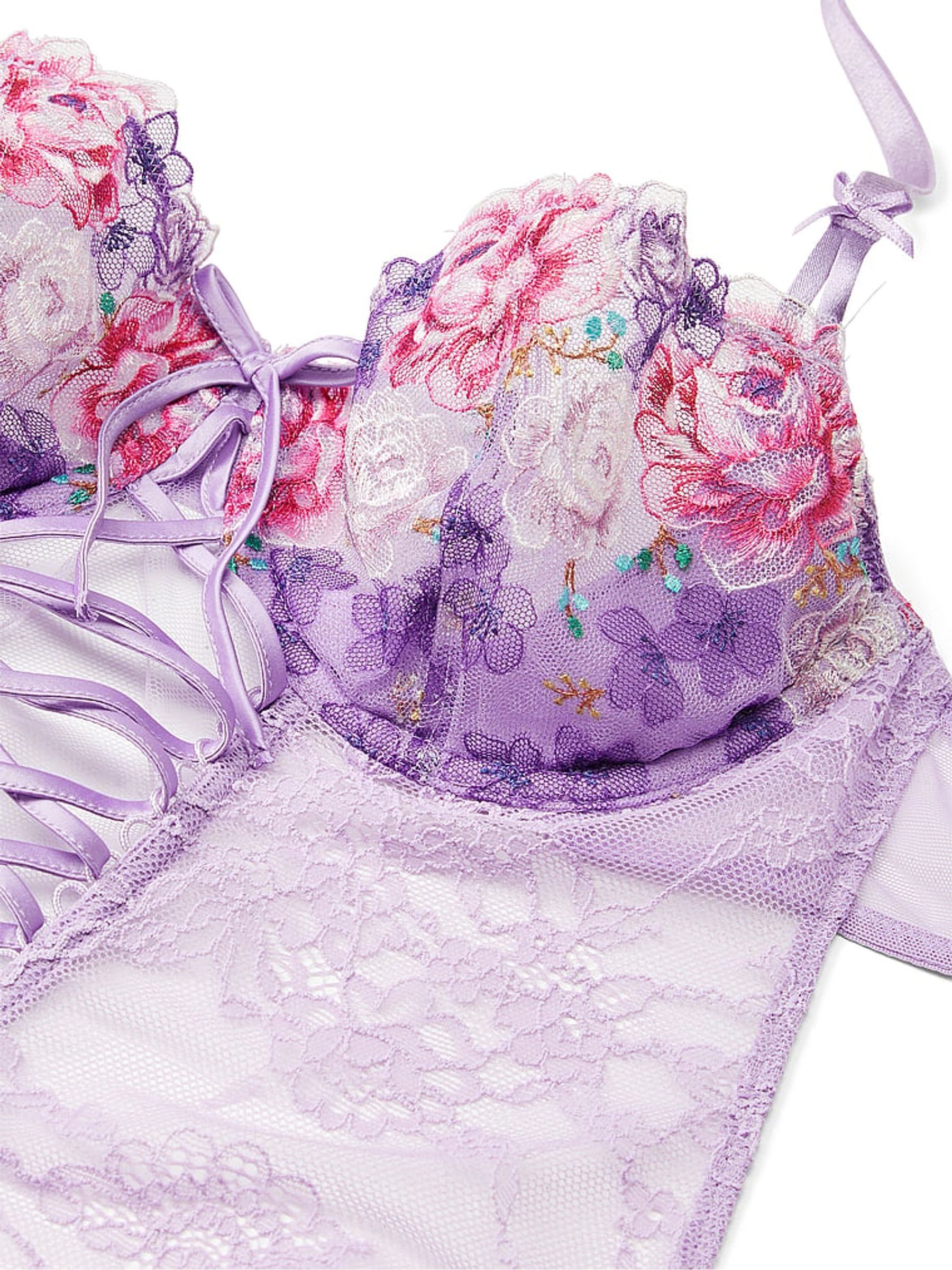 Jazmine Purple Embroidered Bodysuit - Image 5 of 5 Jazmine Purple Embroidered Bodysuit - Image 5 of 5