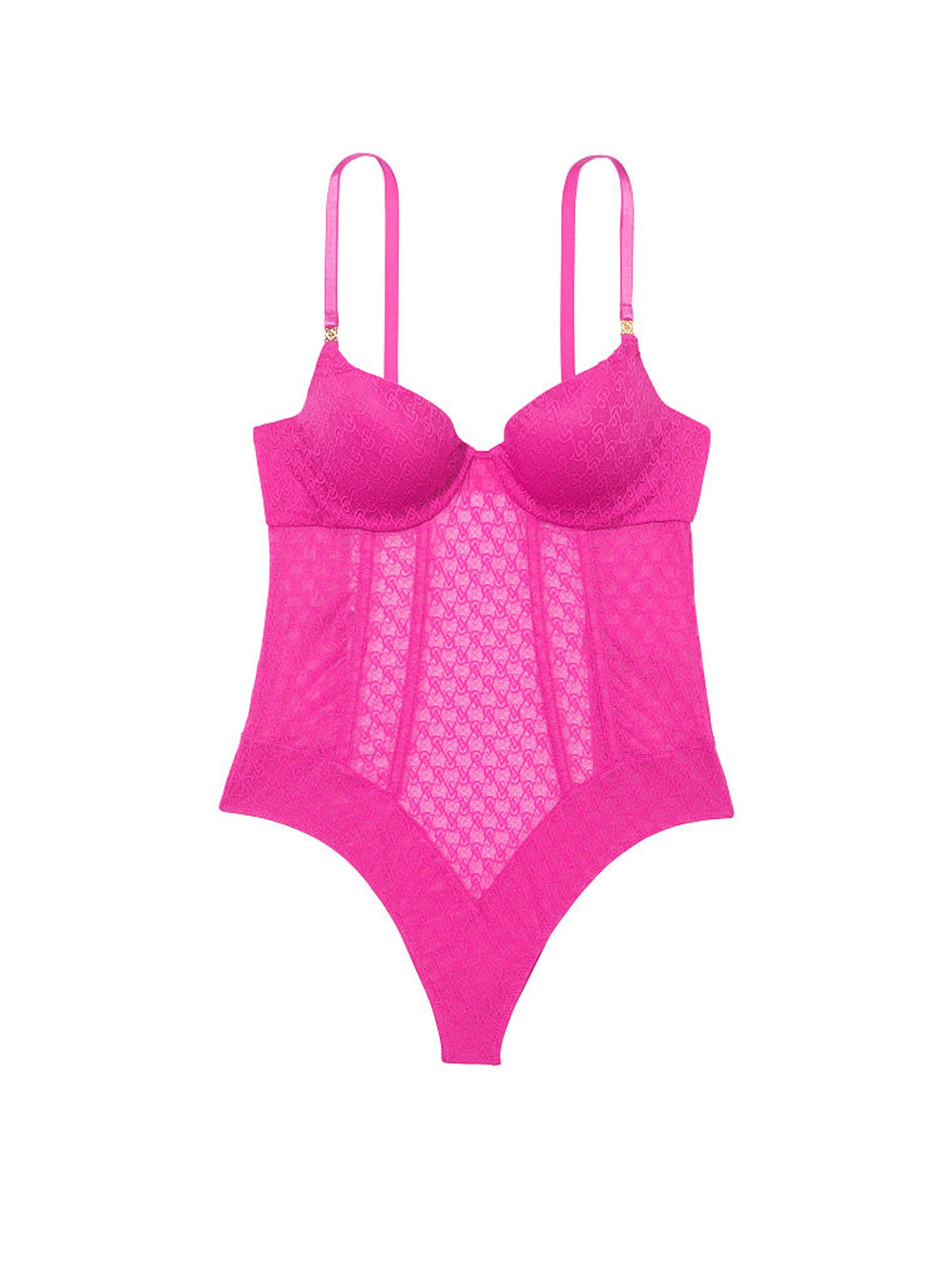 Fuchsia Frenzy Pink Lace Icon Bodysuit - Image 4 of 5