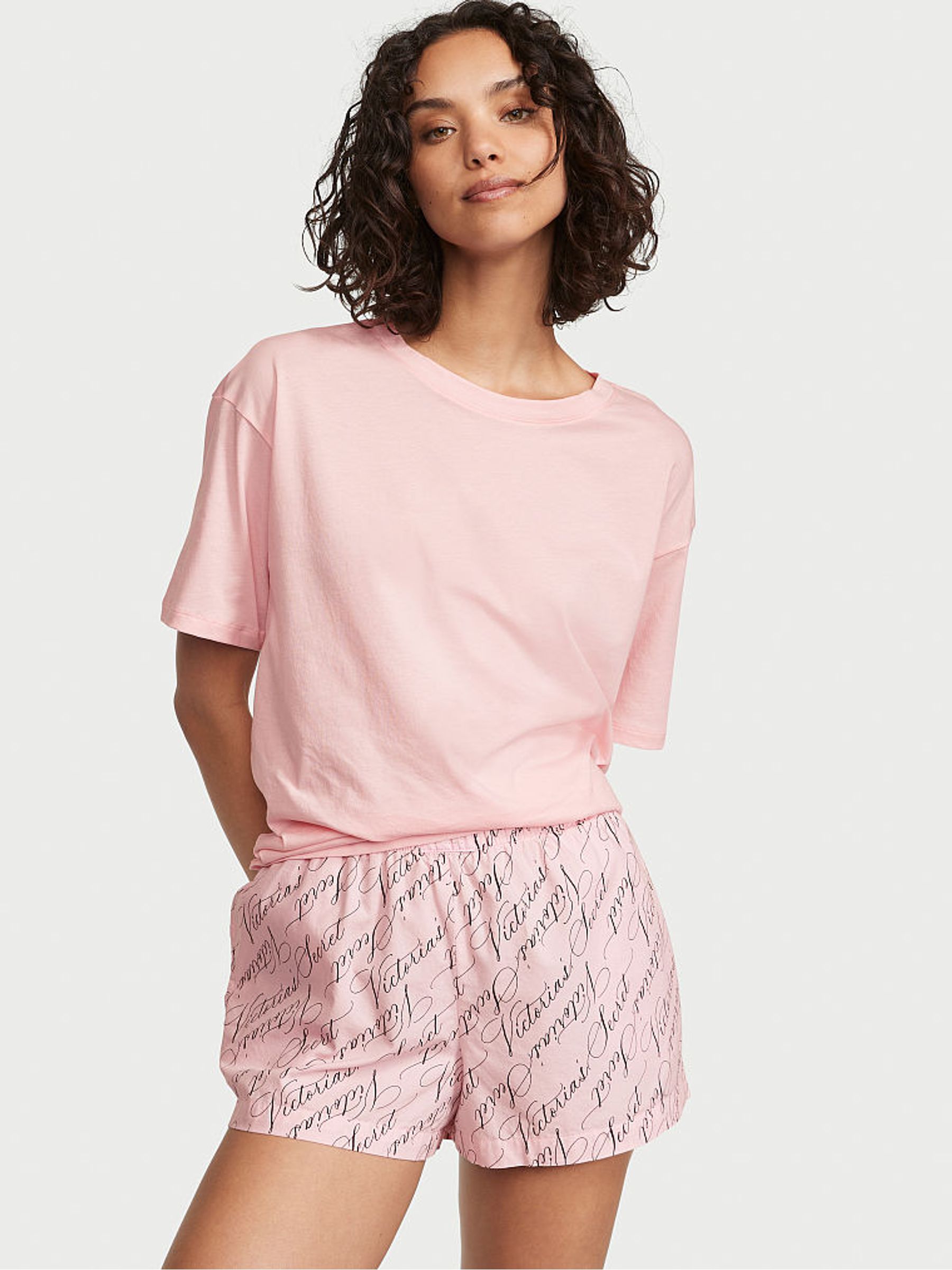 Pretty Blossom Pink Script Short Pyjamas - Image 1 of 4