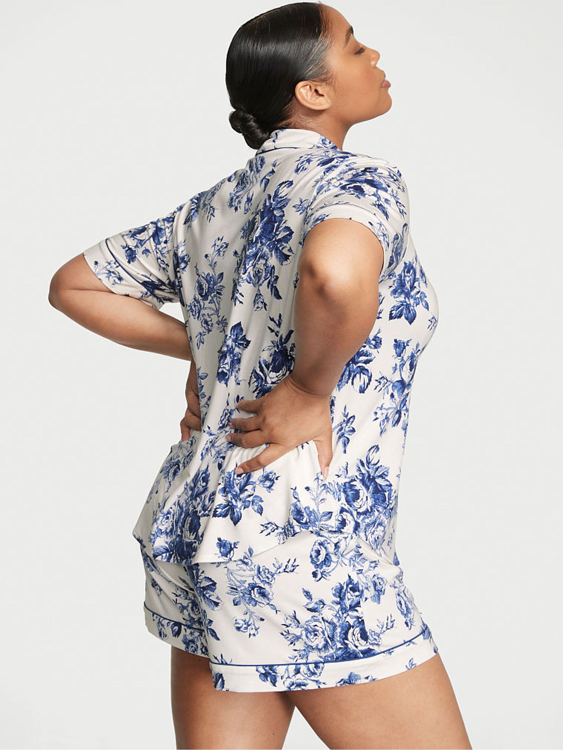 Coconut White Rose Toile Modal Short Pyjamas - Image 2 of 2