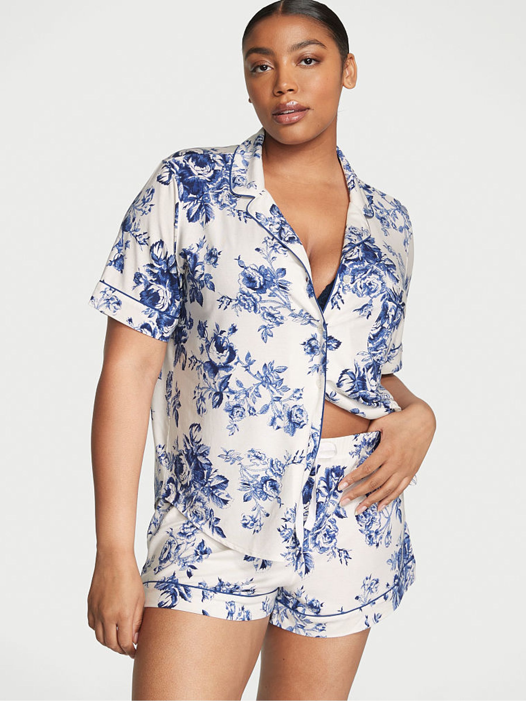 Coconut White Rose Toile Modal Short Pyjamas - Image 5 of 5