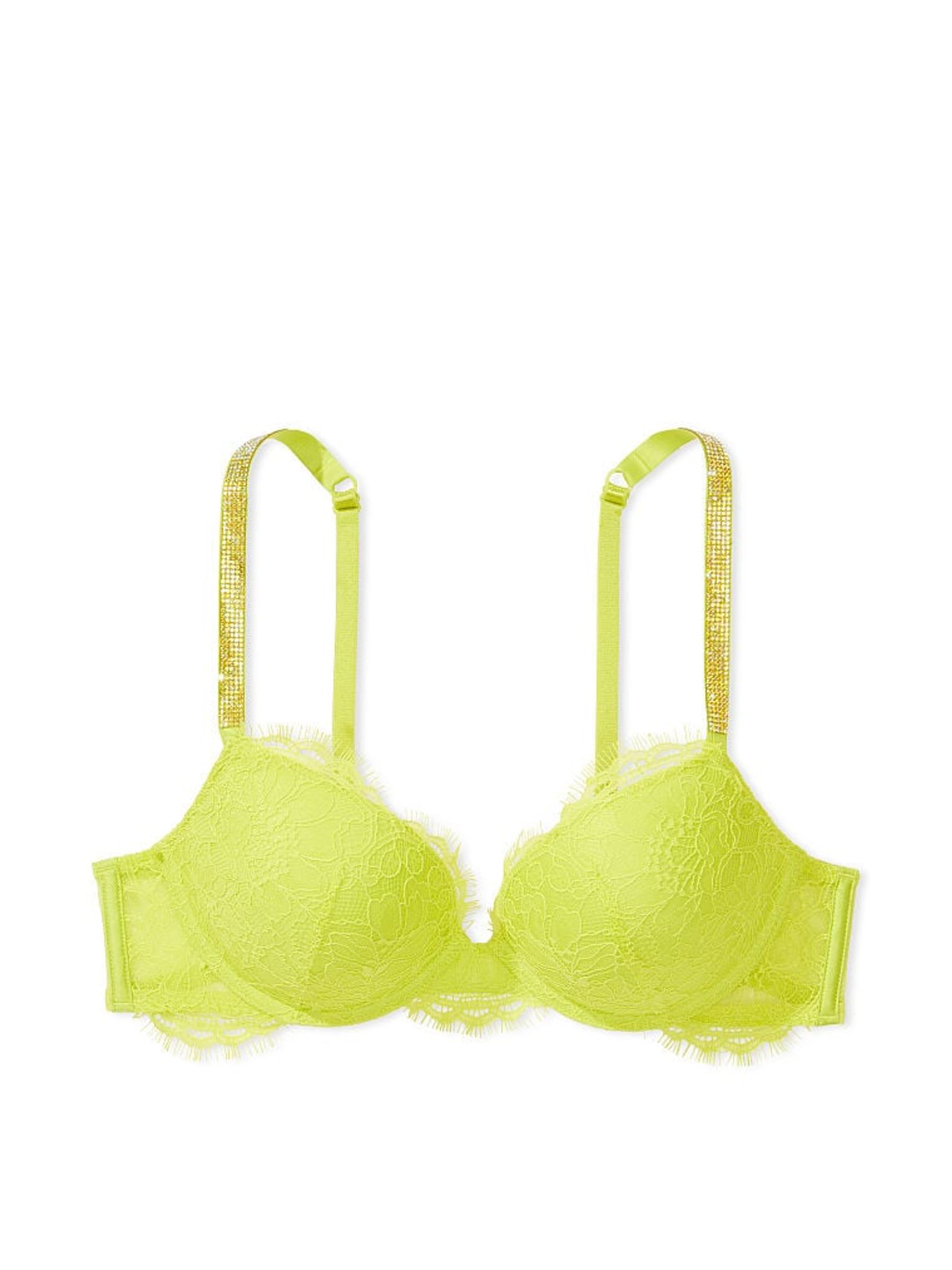 Limelight Green Lace Shine Strap Push Up Bra - Image 3 of 4