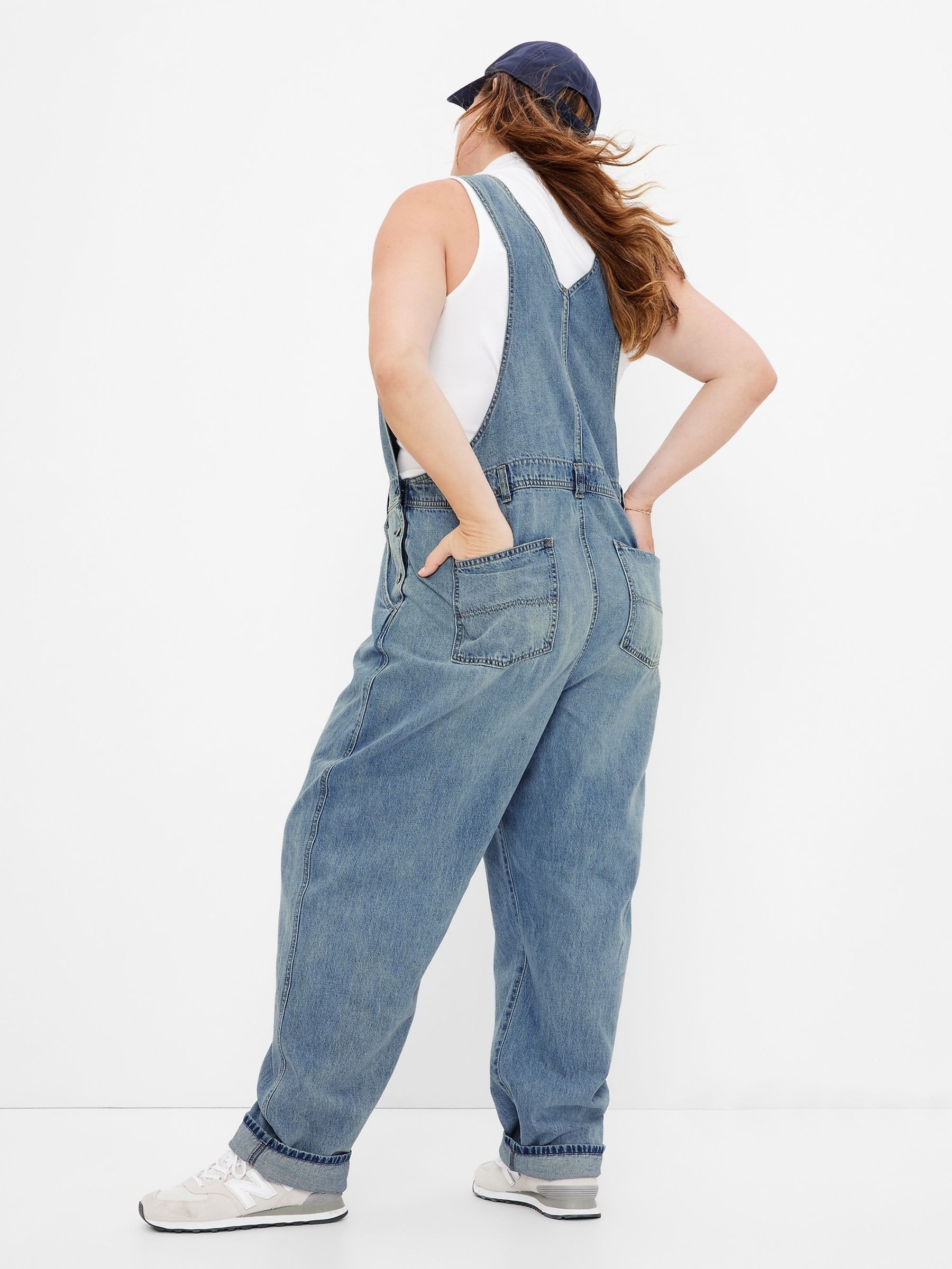 Blue 90's Loose Dungarees - Image 5 of 5