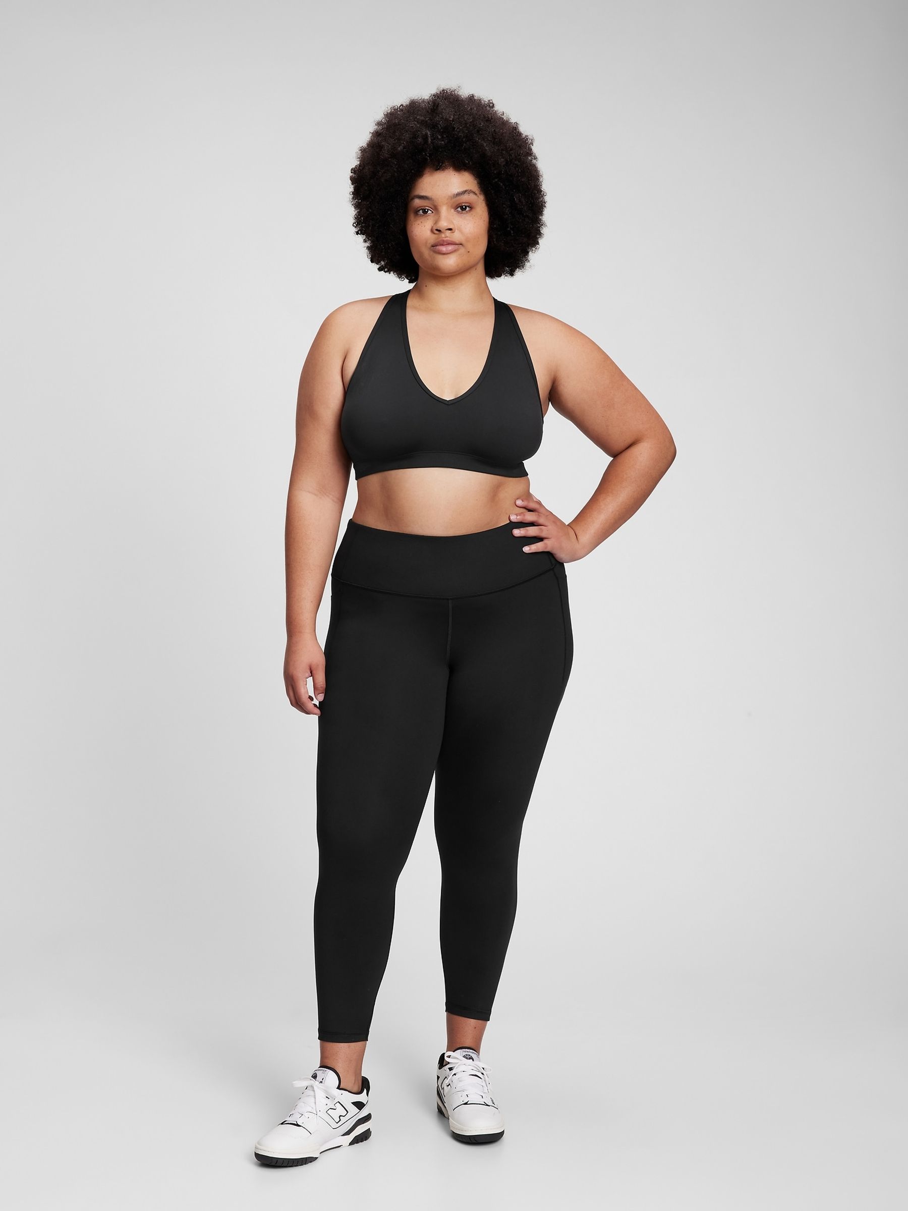 Black 7/8 Length High Waisted Power Stretch Leggings - Image 5 of 7