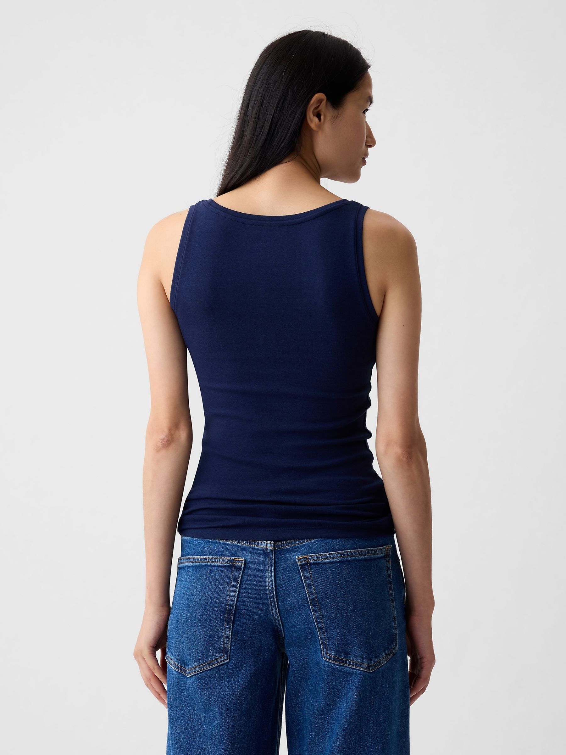 Navy Blue Modern Cotton-Modal Vest - Image 2 of 4