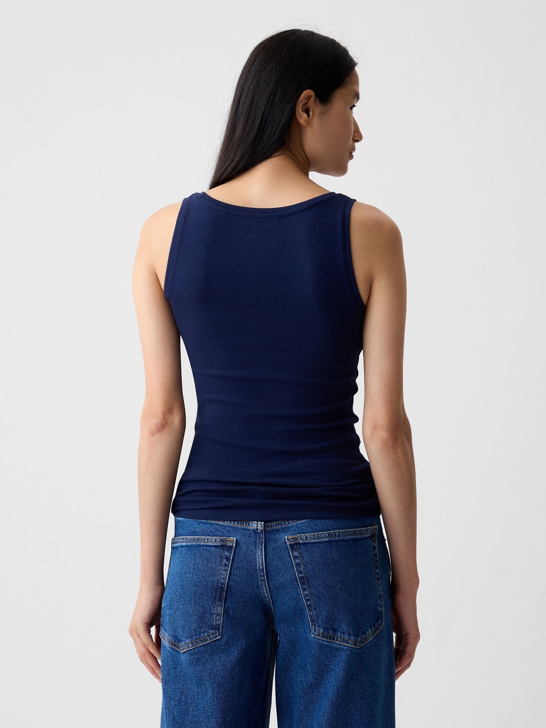 Navy Blue Modern Cotton-Modal Vest - Image 2 of 6 Navy Blue Modern Cotton-Modal Vest - Image 2 of 6