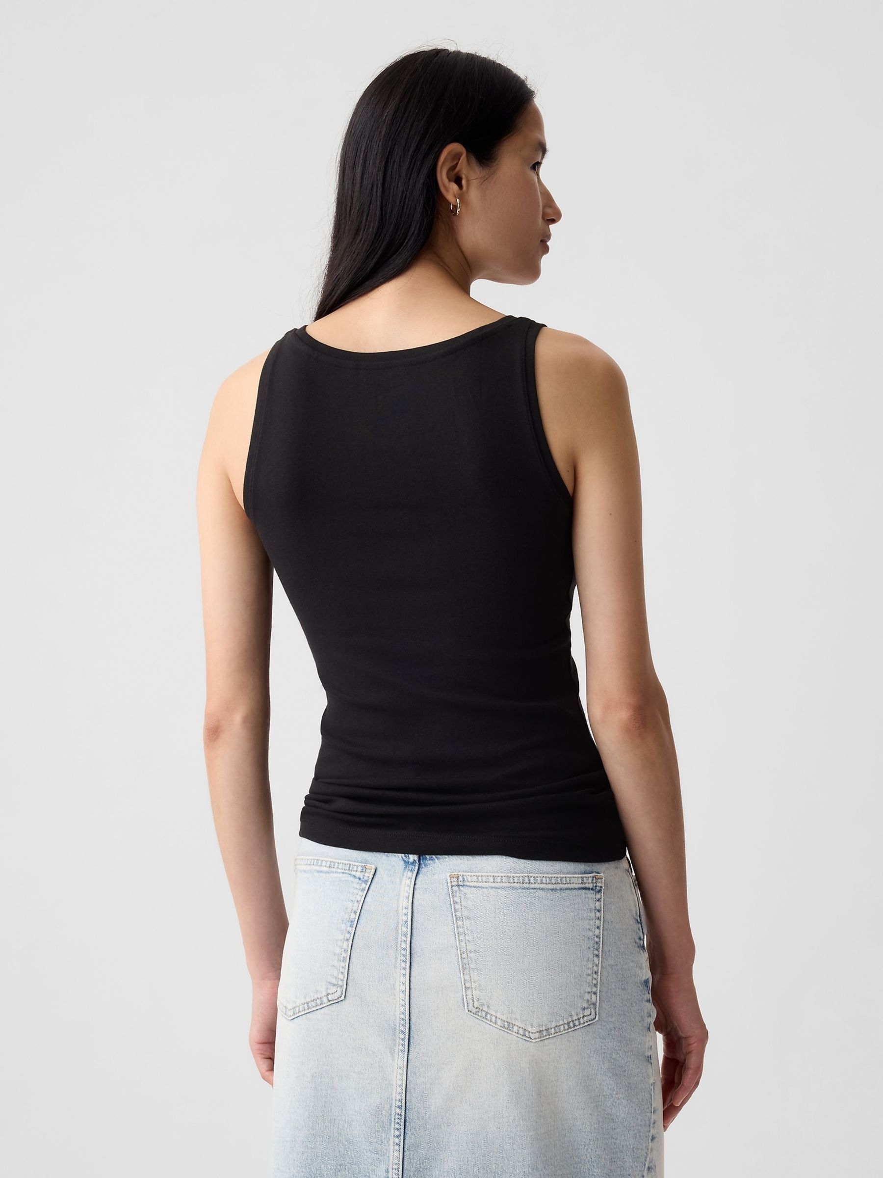 Black Modern Cotton-Modal Vest - Image 2 of 4