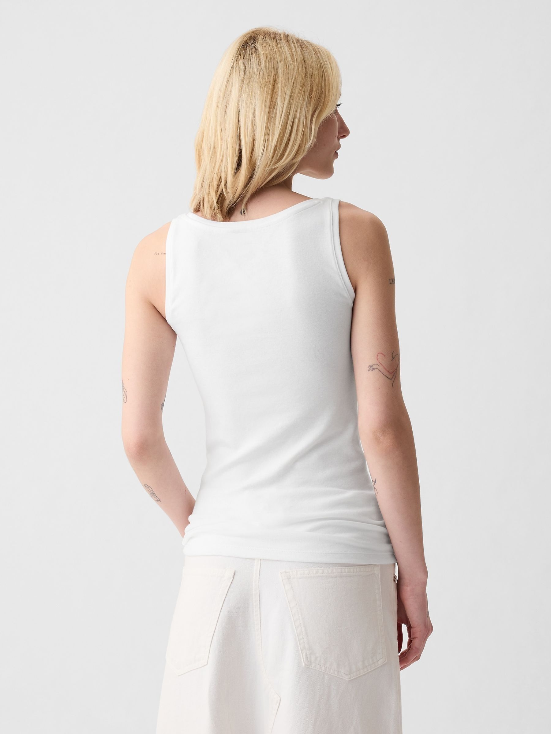 White Modern Cotton-Modal Vest - Image 2 of 3