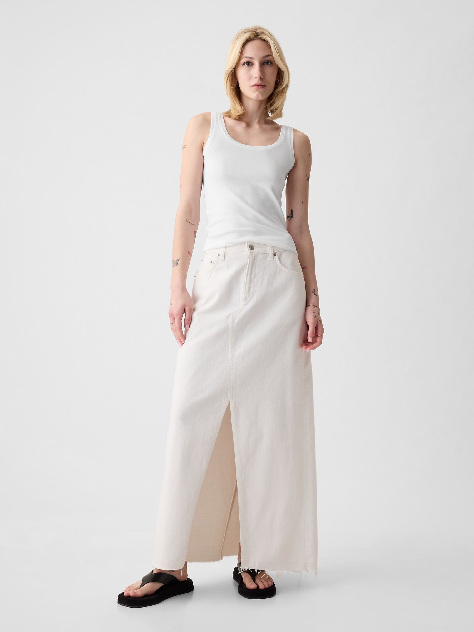 White Modern Cotton-Modal Vest - Image 3 of 3