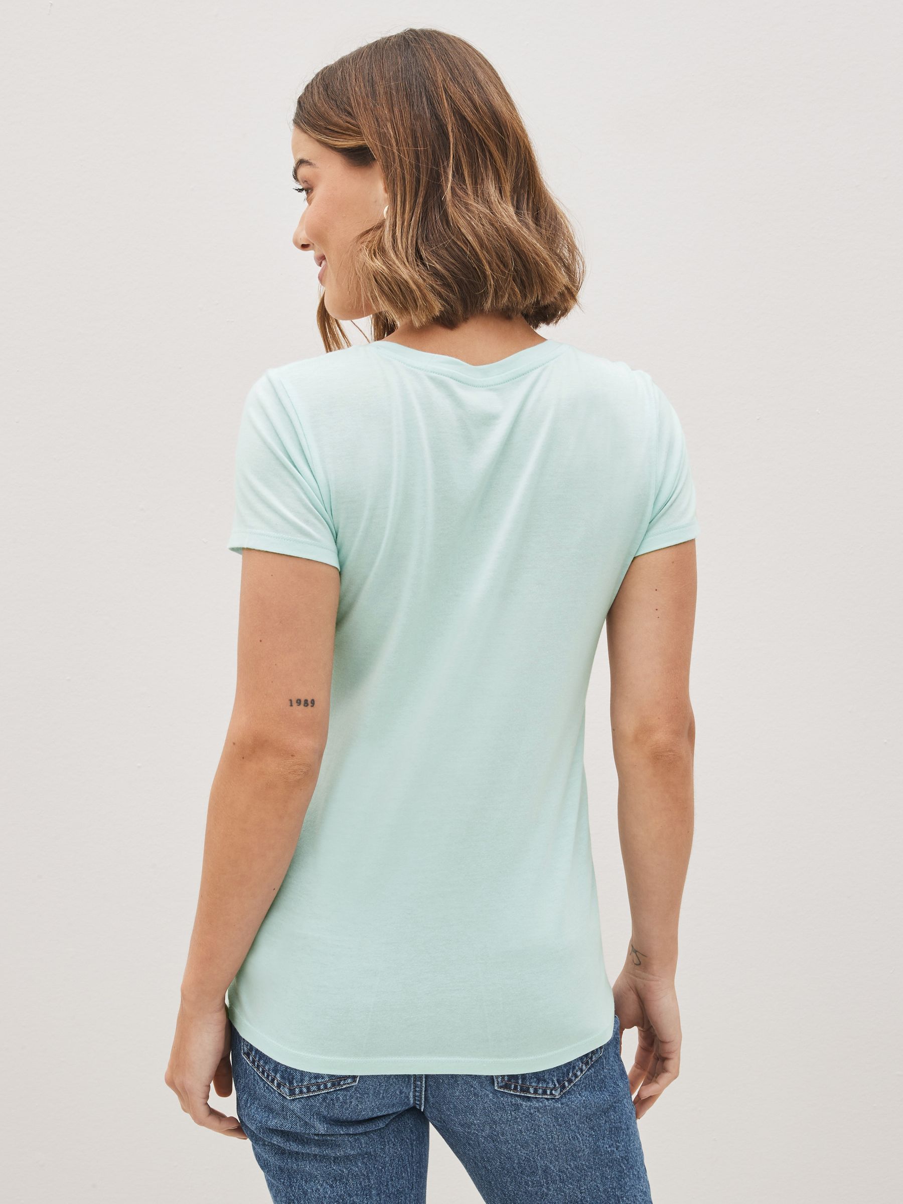 Light Blue Favourite Short Sleeve V-Neck T-Shirt - Image 2 of 5