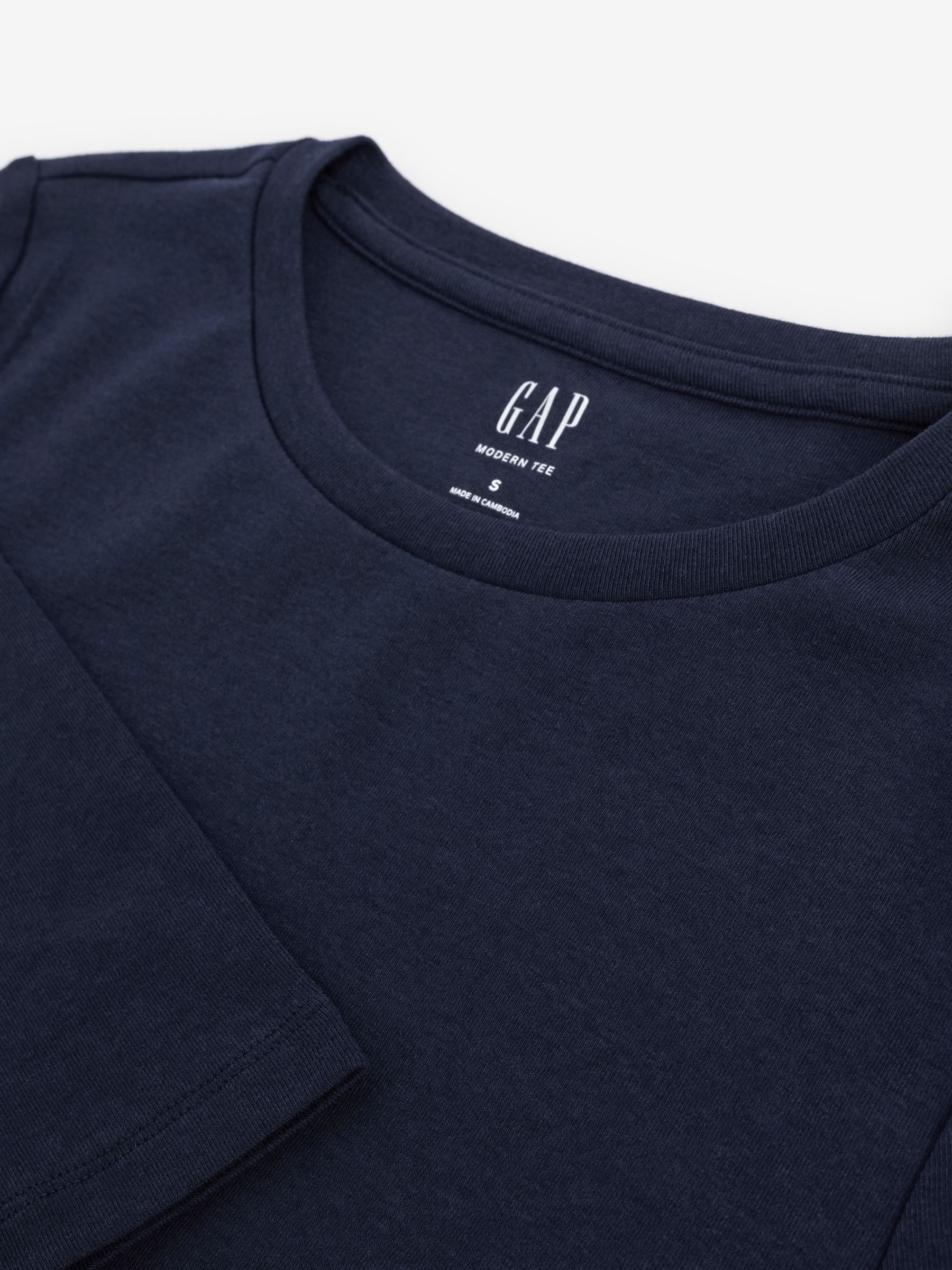 Blue Long Sleeve Modern Cotton-Modal Crew Neck T-Shirt - Image 5 of 5