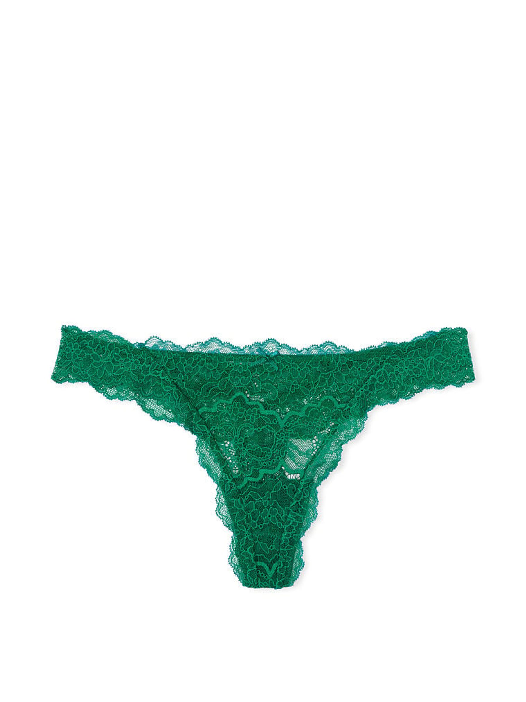 Spruce Green Lace Thong Knickers - Image 3 of 3