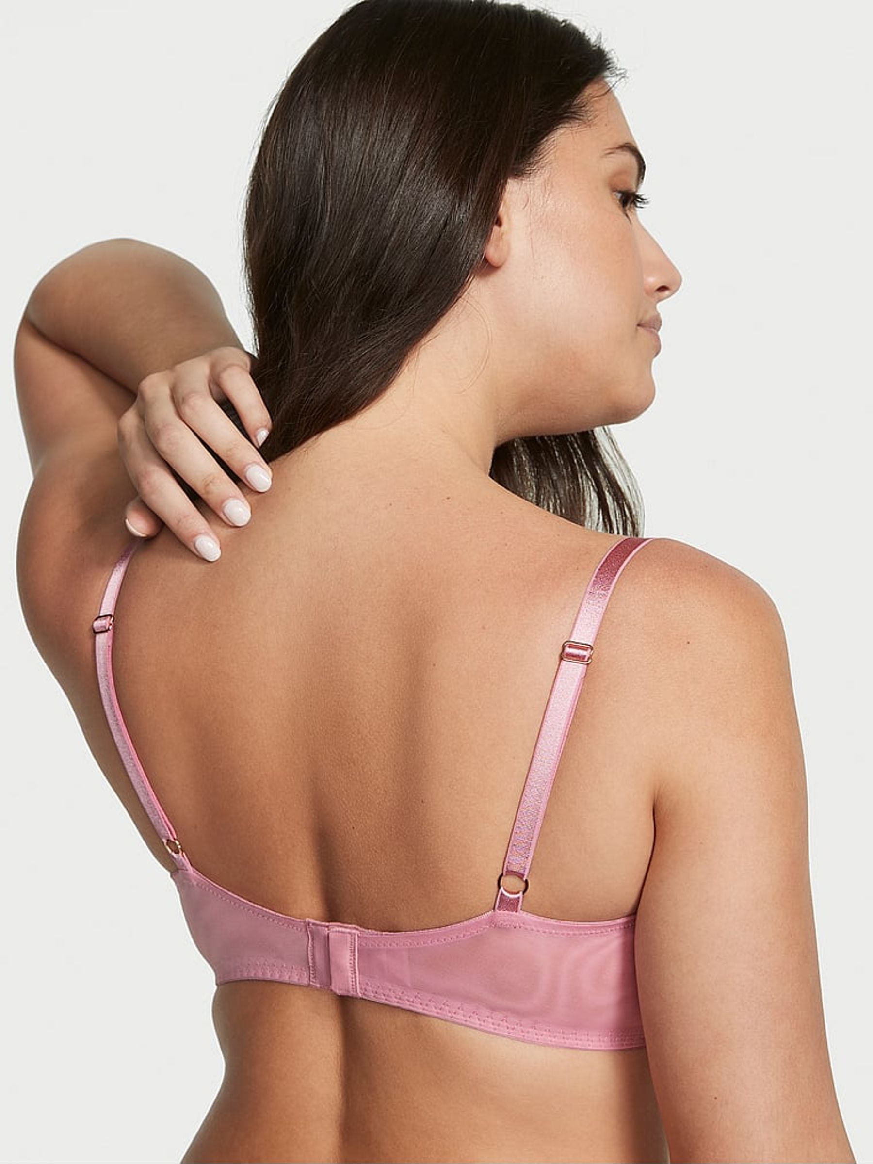Dusk Mauve Pink Ribbon Slot Unlined Balcony Bra - Image 2 of 4
