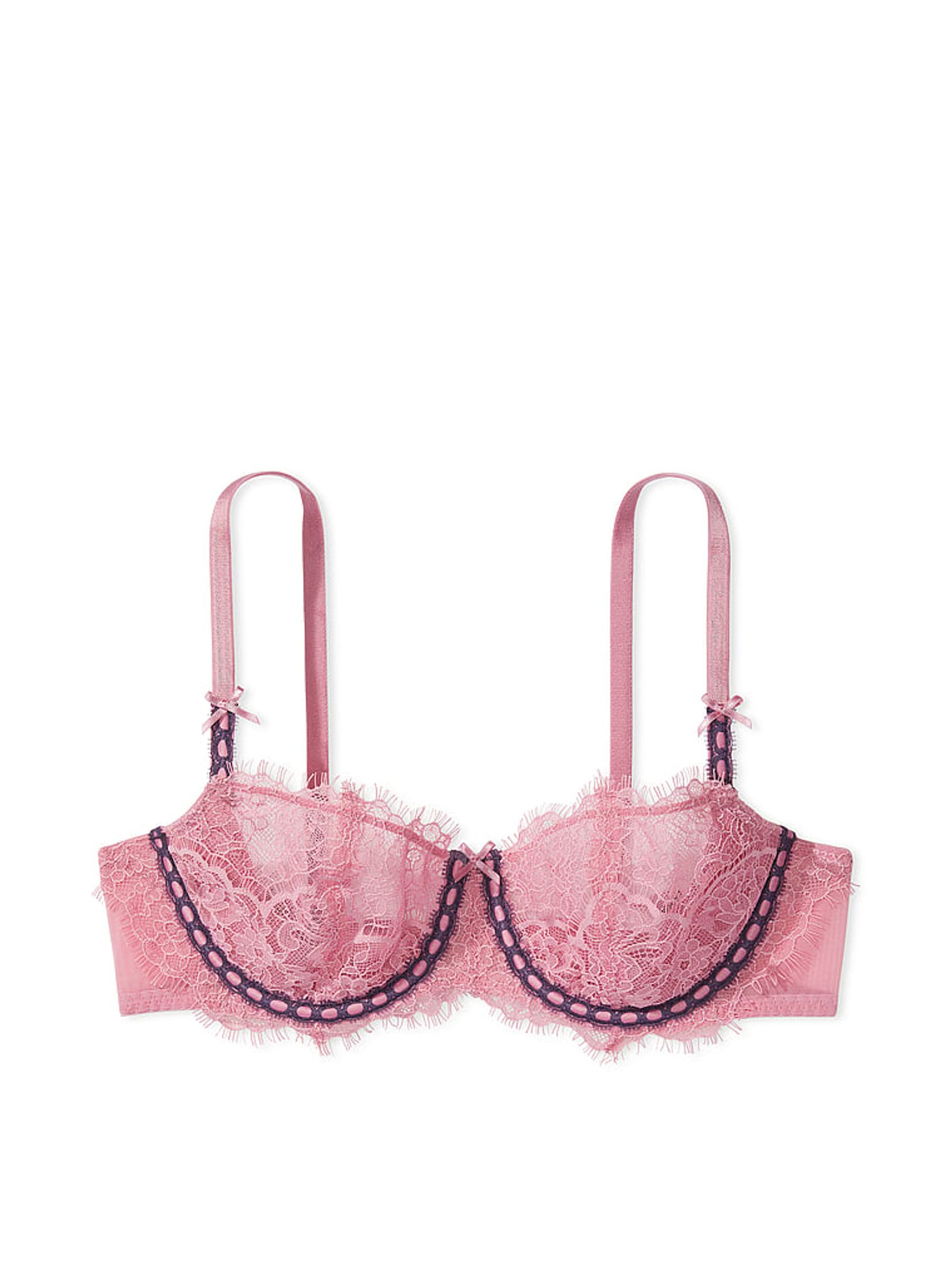 Dusk Mauve Pink Ribbon Slot Unlined Balcony Bra - Image 3 of 4