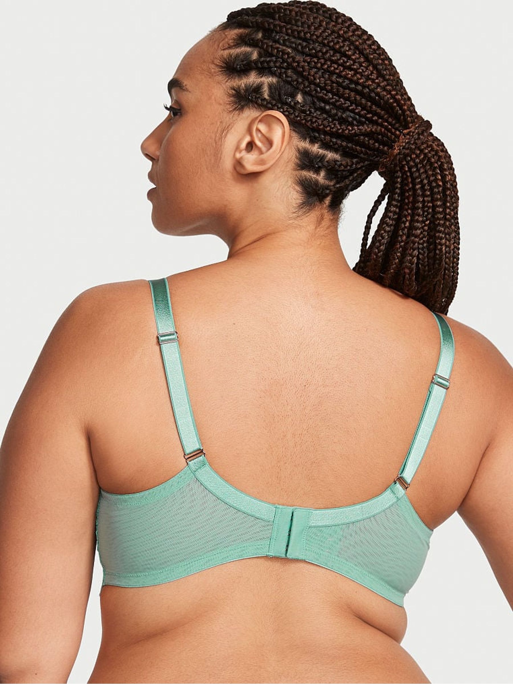 Parasail Green Ribbon Slot Lace Full Cup Unlined Bra - Image 2 of 3