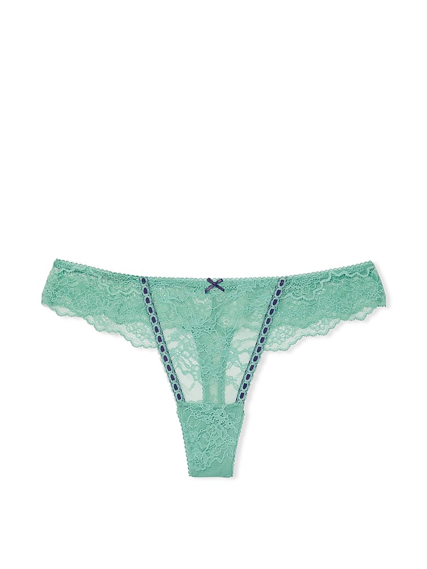 Parasail Green Ribbon Slot Thong Knickers - Image 3 of 3