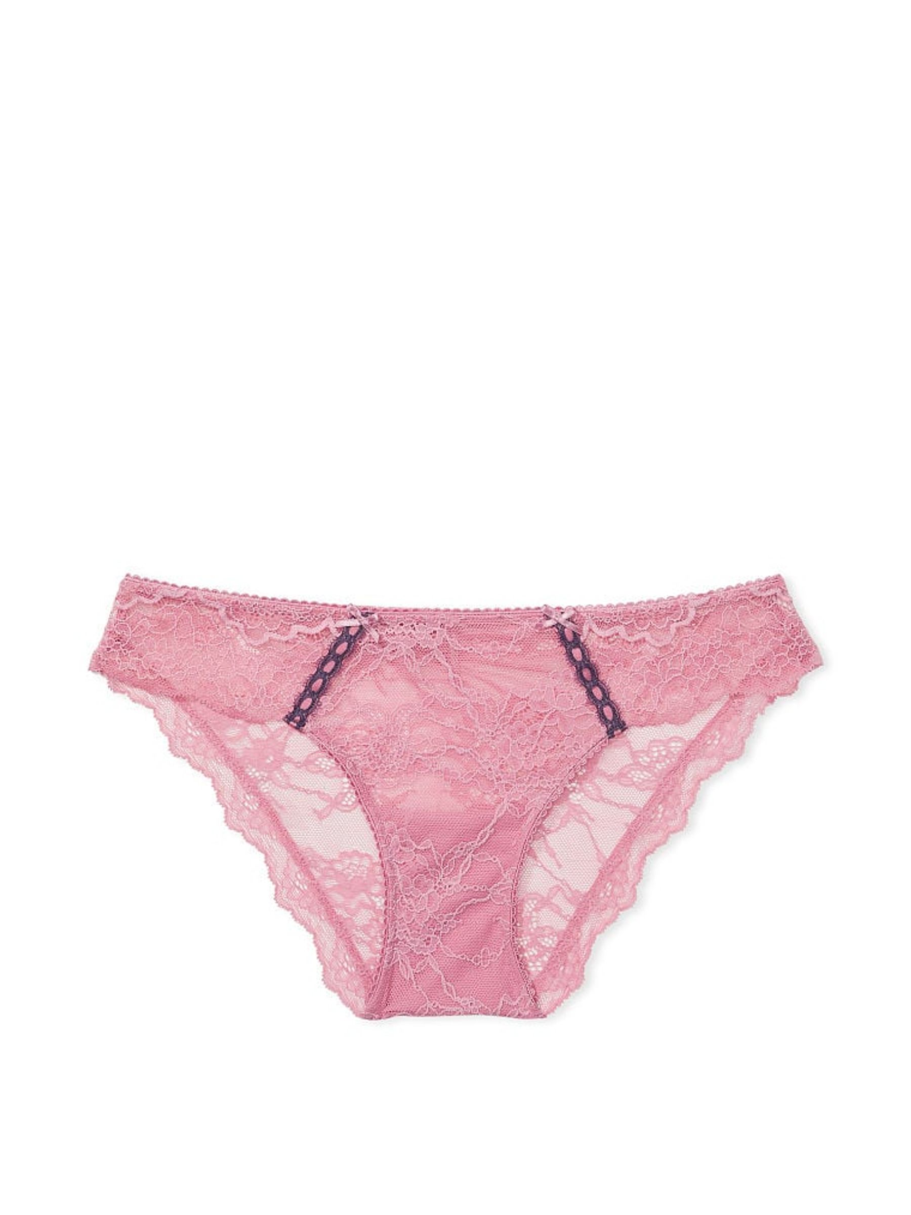 Dusk Mauve Pink Ribbon Slot Cheeky Knickers - Image 3 of 3