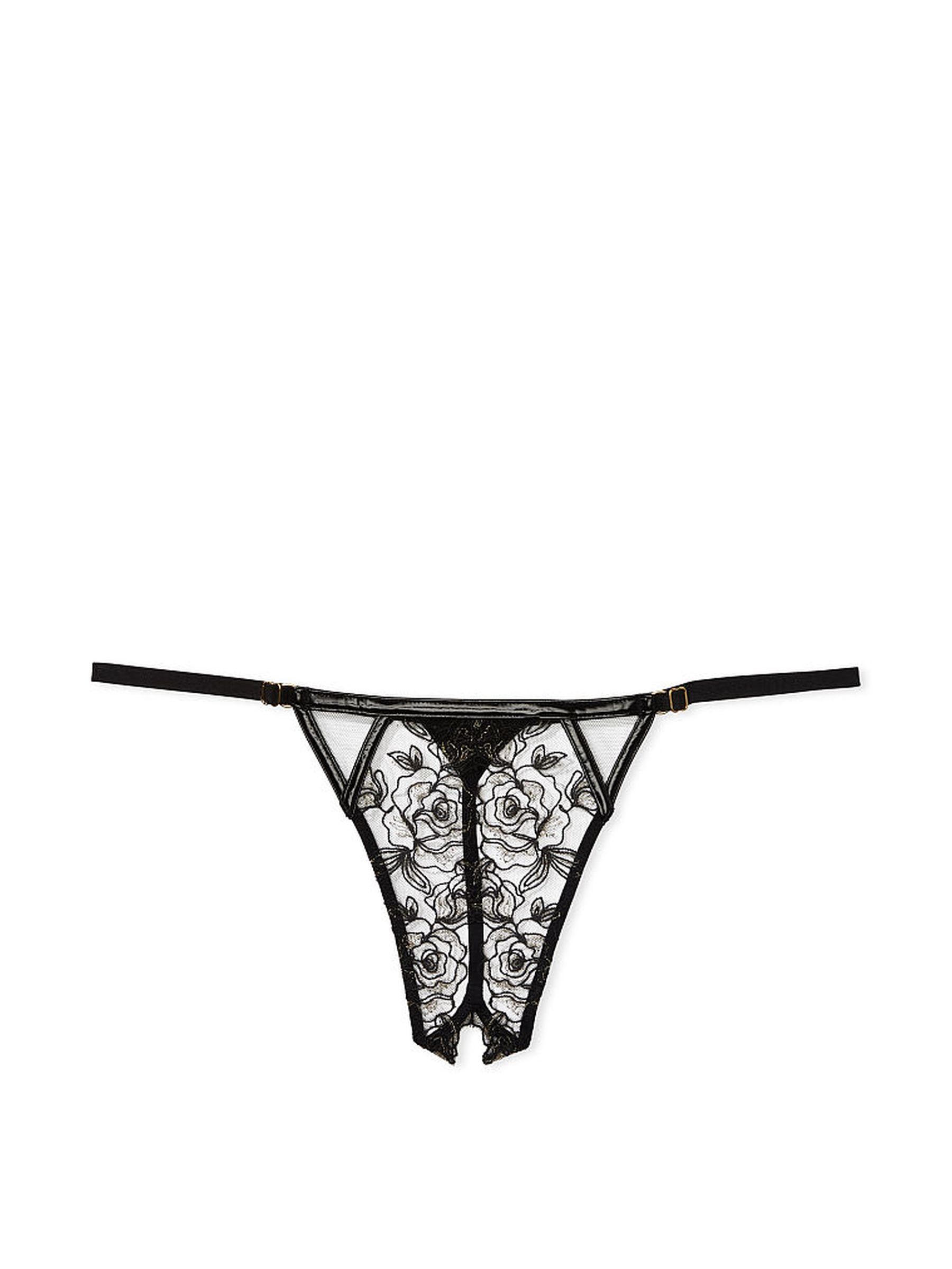 Black Patent Leather G String Knickers - Image 1 of 1