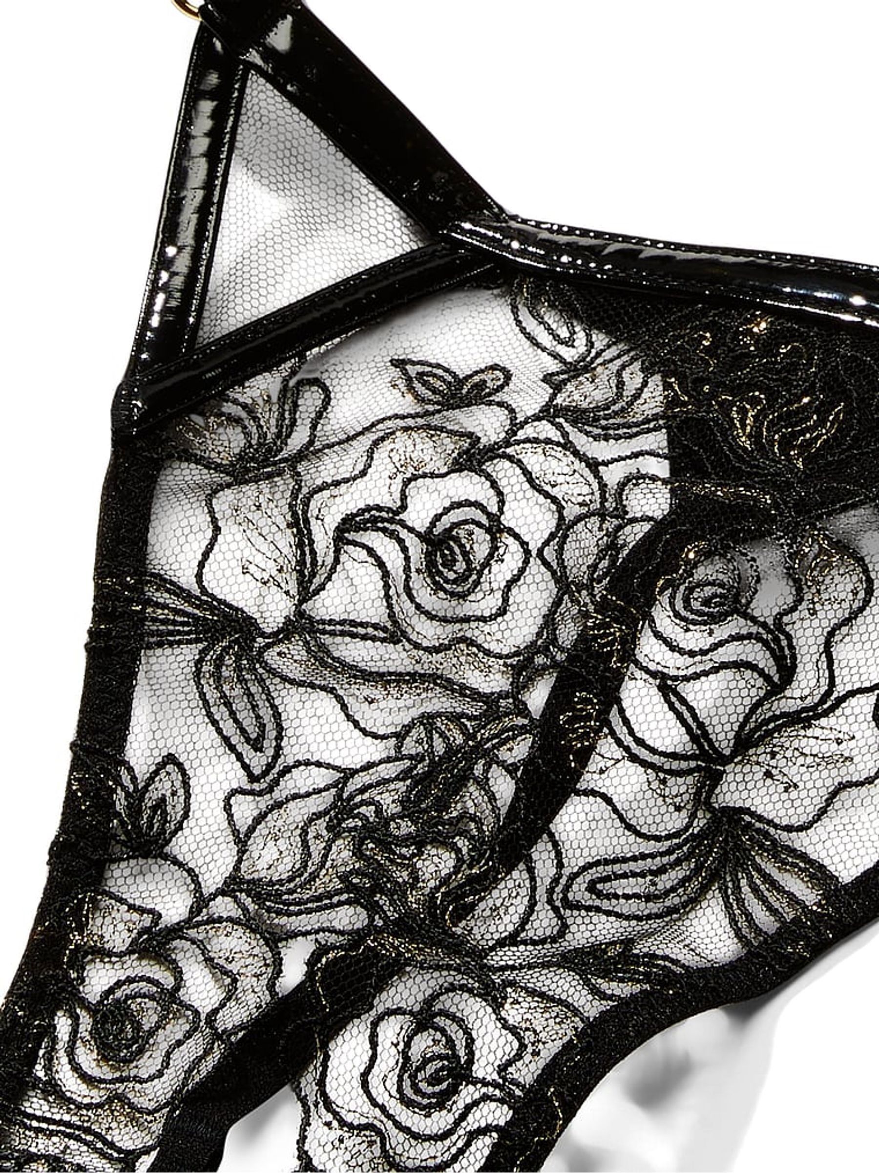 Black Patent Leather G String Knickers - Image 4 of 4